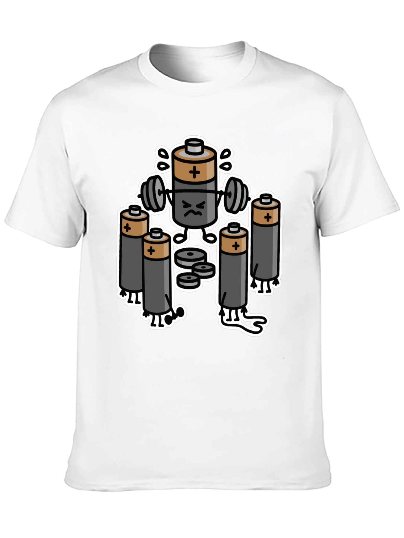 Funny Battery Gym Workout Graphic T-Shirt