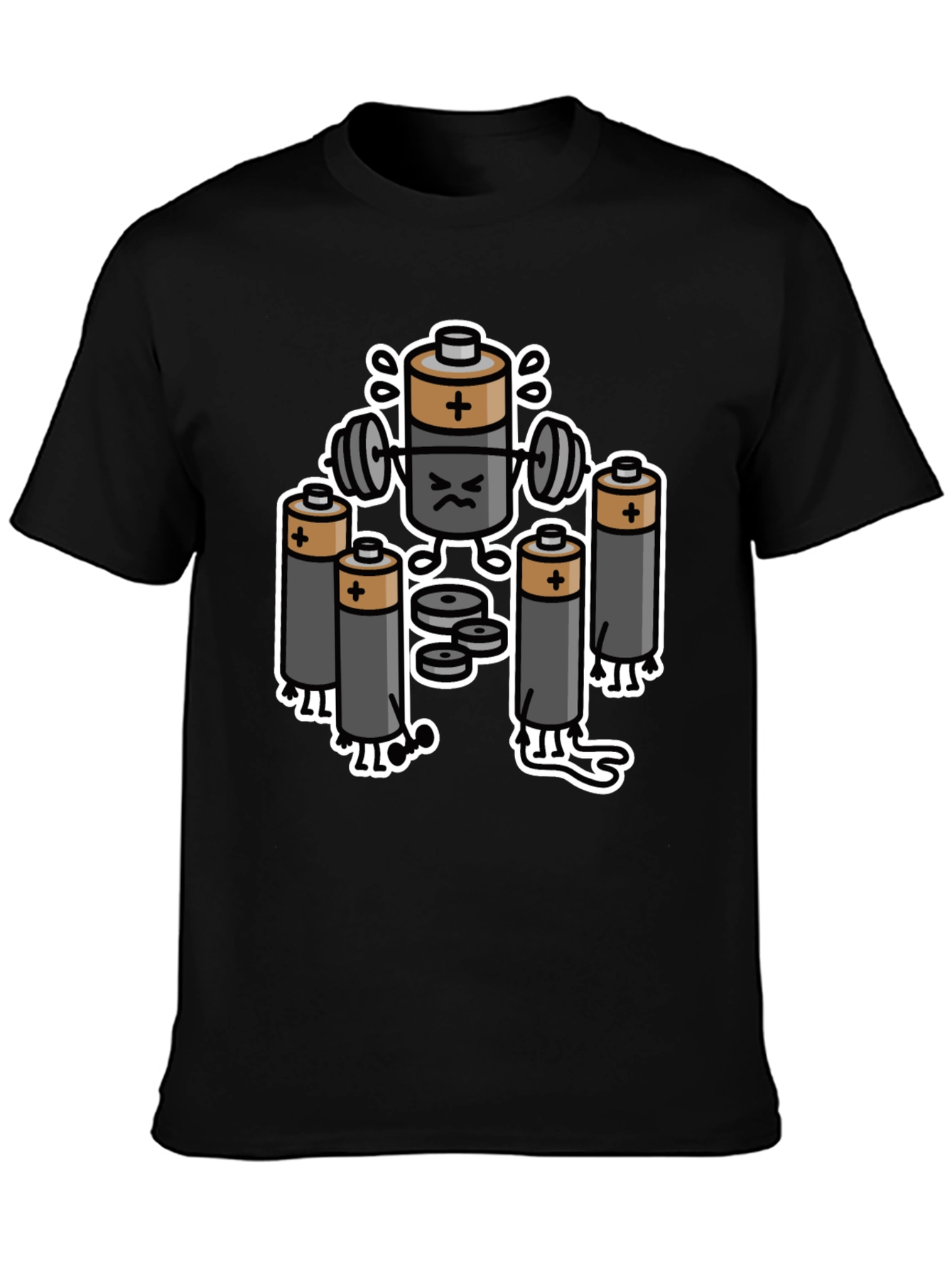 Funny Battery Gym Workout Graphic T-Shirt