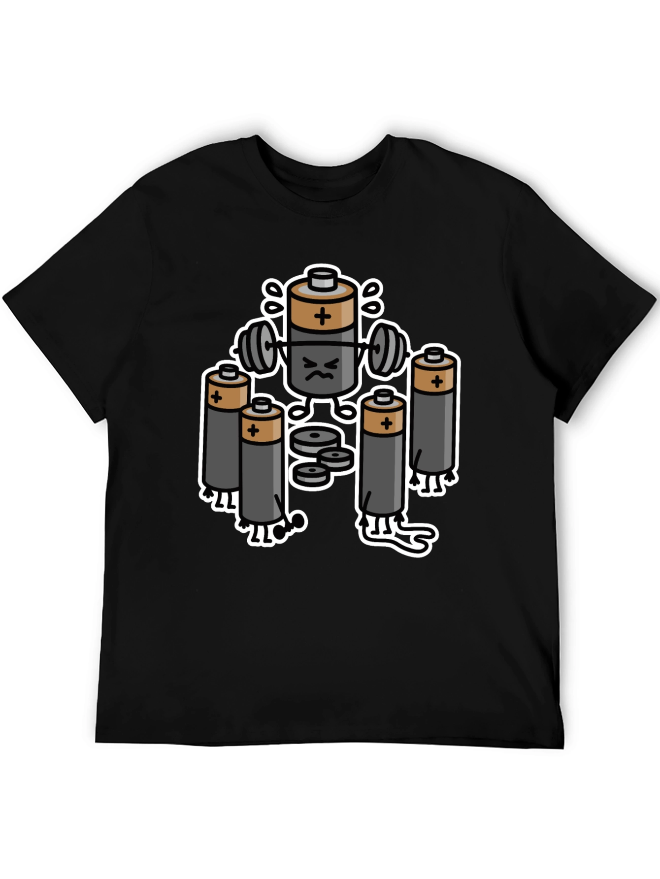 Funny Battery Gym Workout Graphic T-Shirt