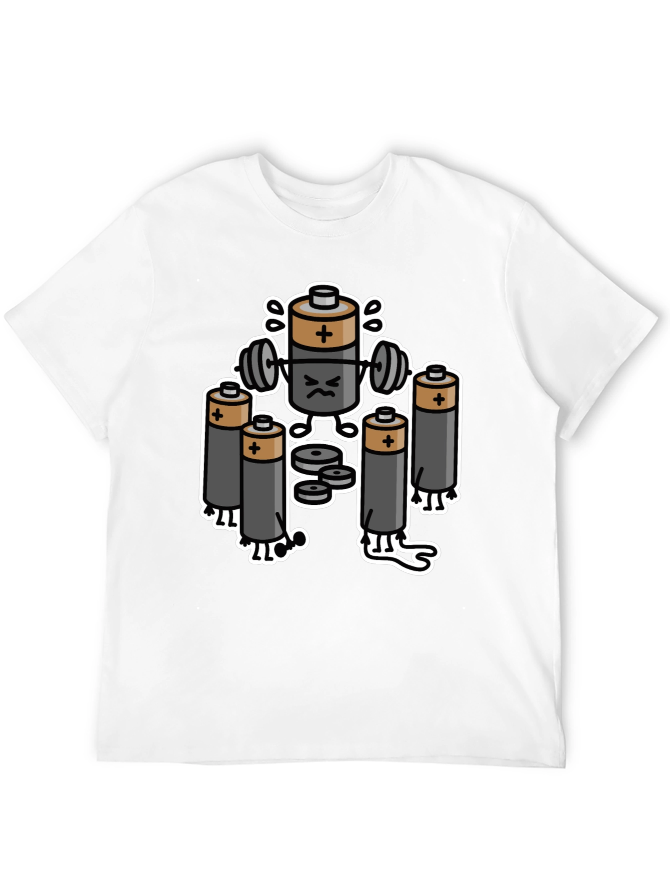 Funny Battery Gym Workout Graphic T-Shirt
