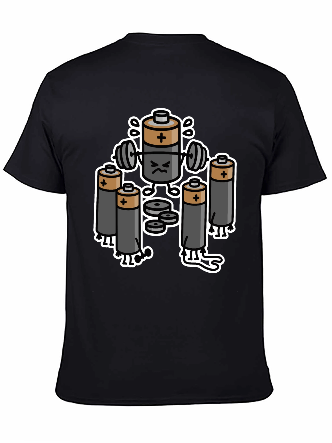 Funny Battery Gym Workout Graphic T-Shirt