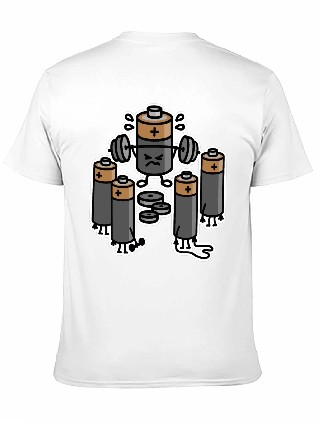 Funny Battery Gym Workout Graphic T-Shirt