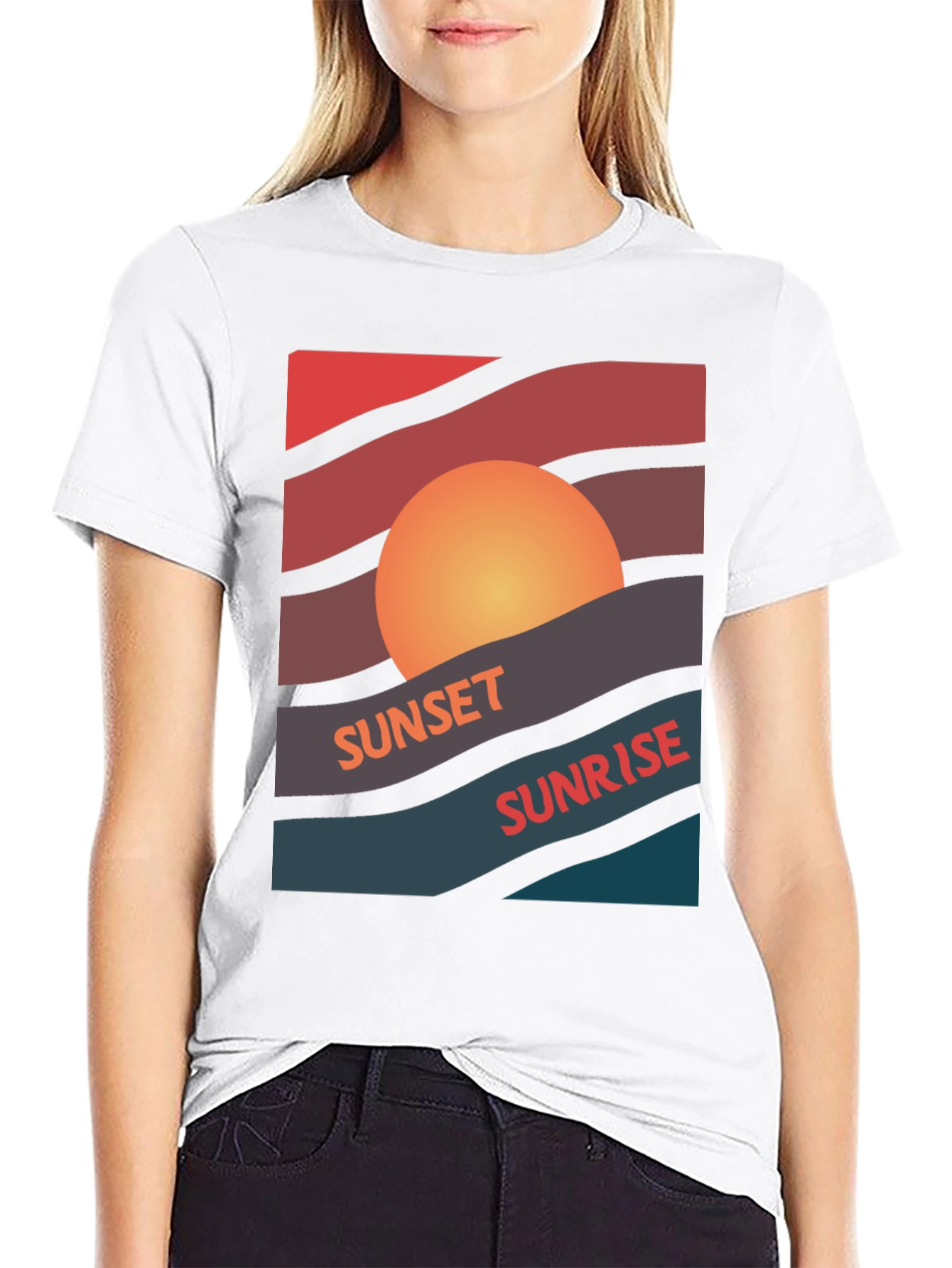 Sunset Sunrise Graphic Tee - Retro Style