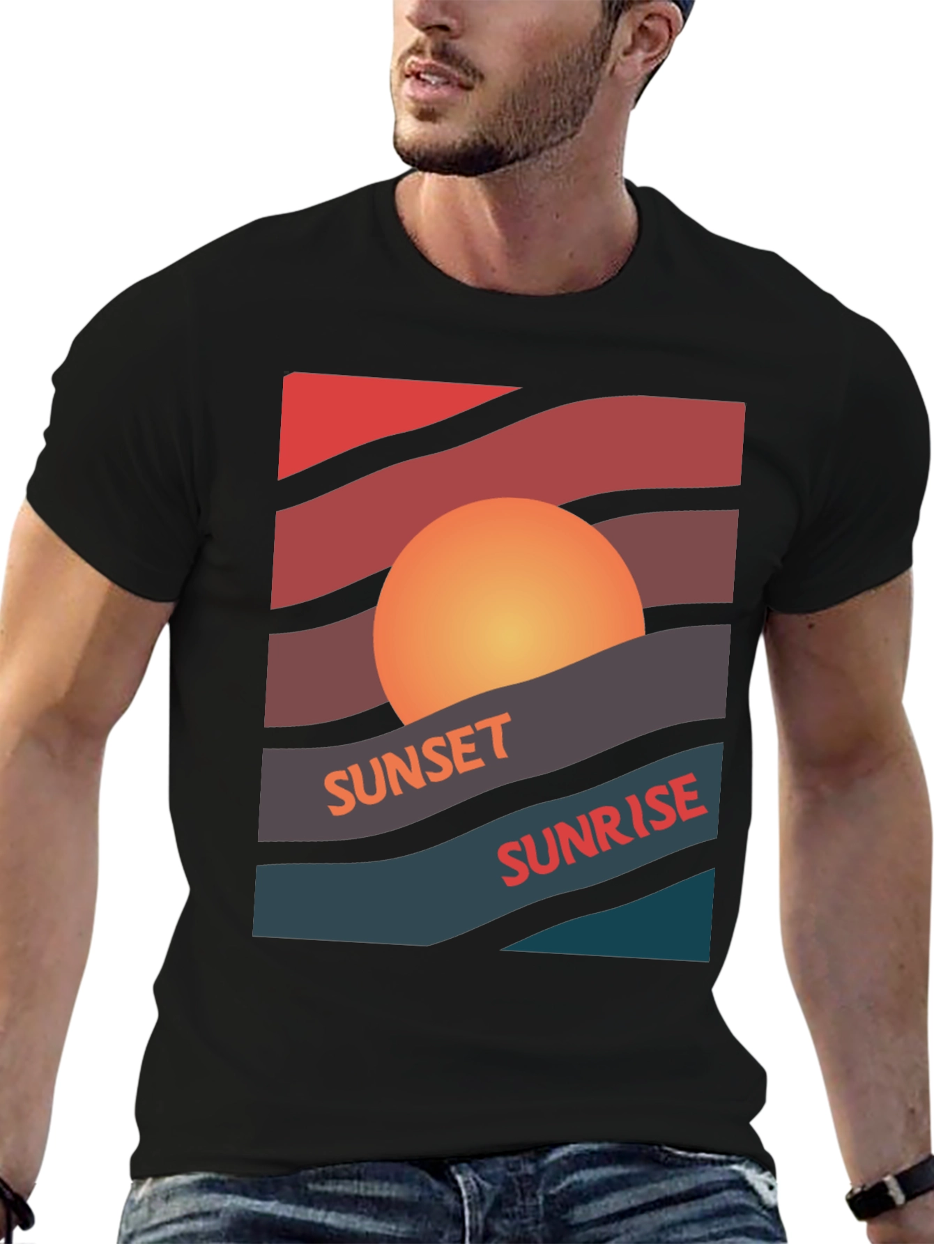 Sunset Sunrise Graphic Tee - Retro Style