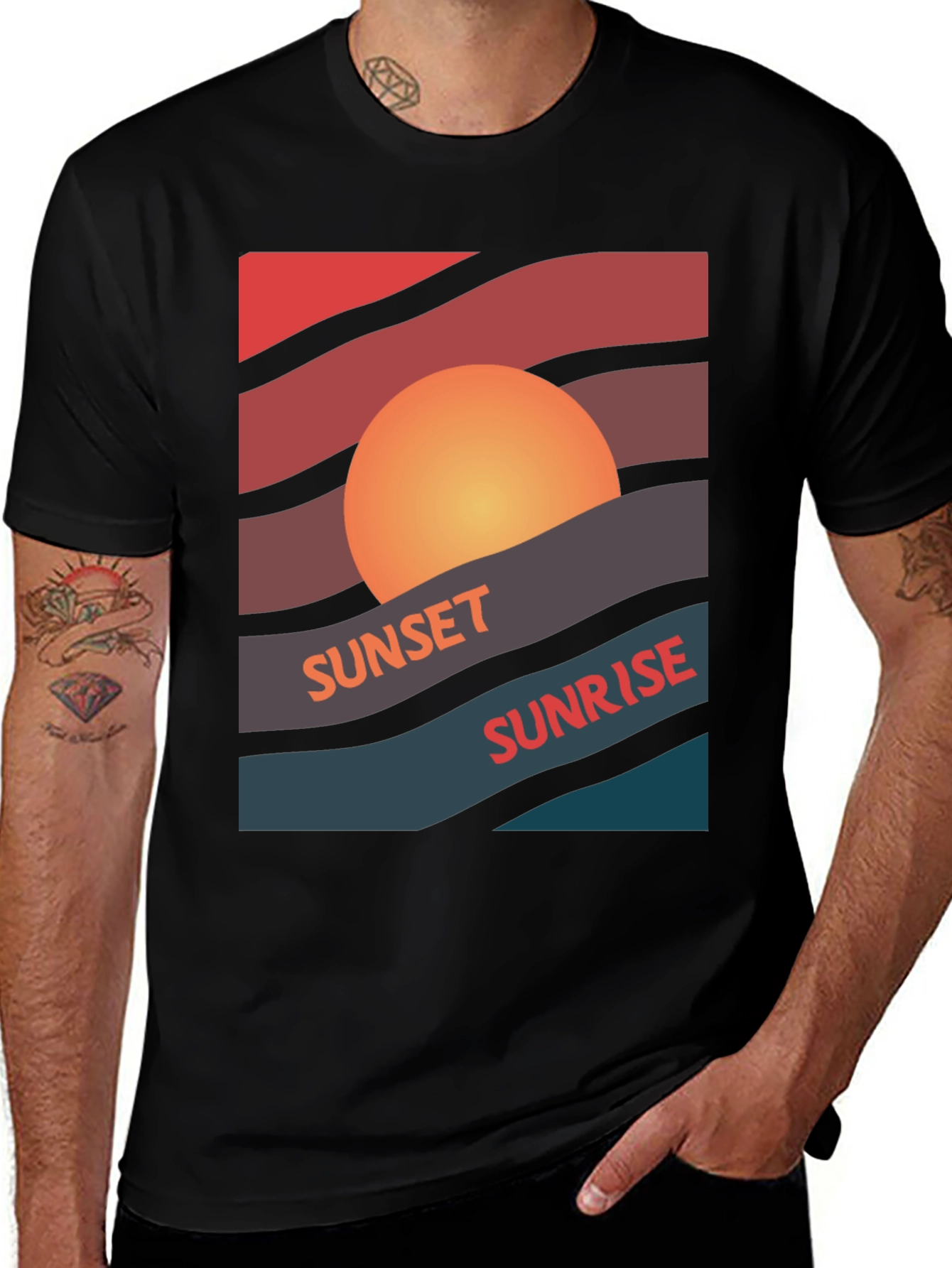 Sunset Sunrise Graphic Tee - Retro Style