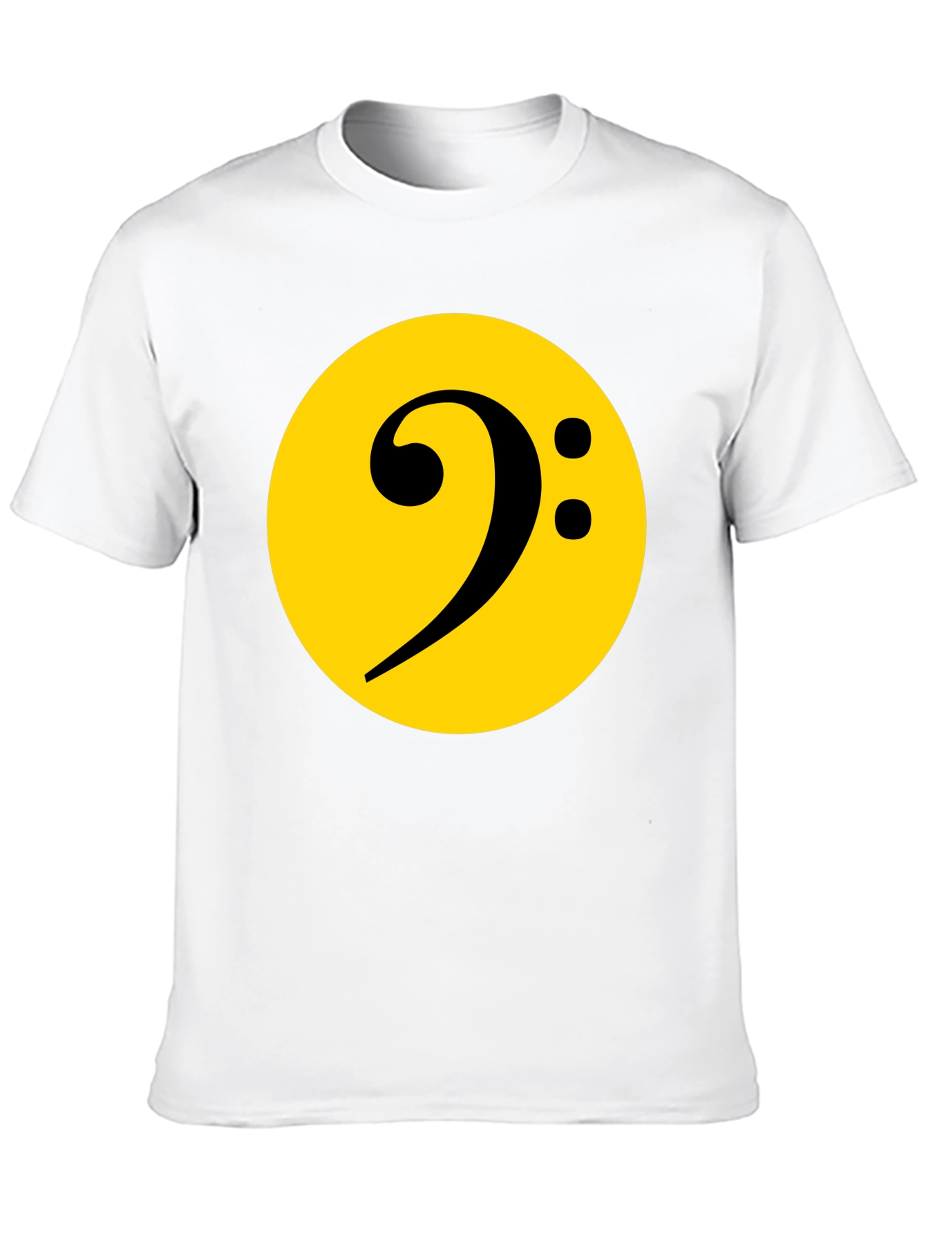 Bass Clef Graphic Tee - Black Cotton Music Shirt