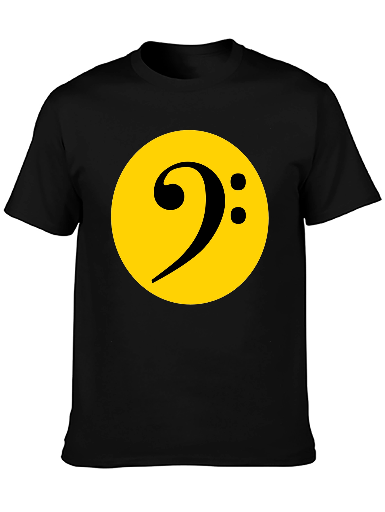 Bass Clef Graphic Tee - Black Cotton Music Shirt