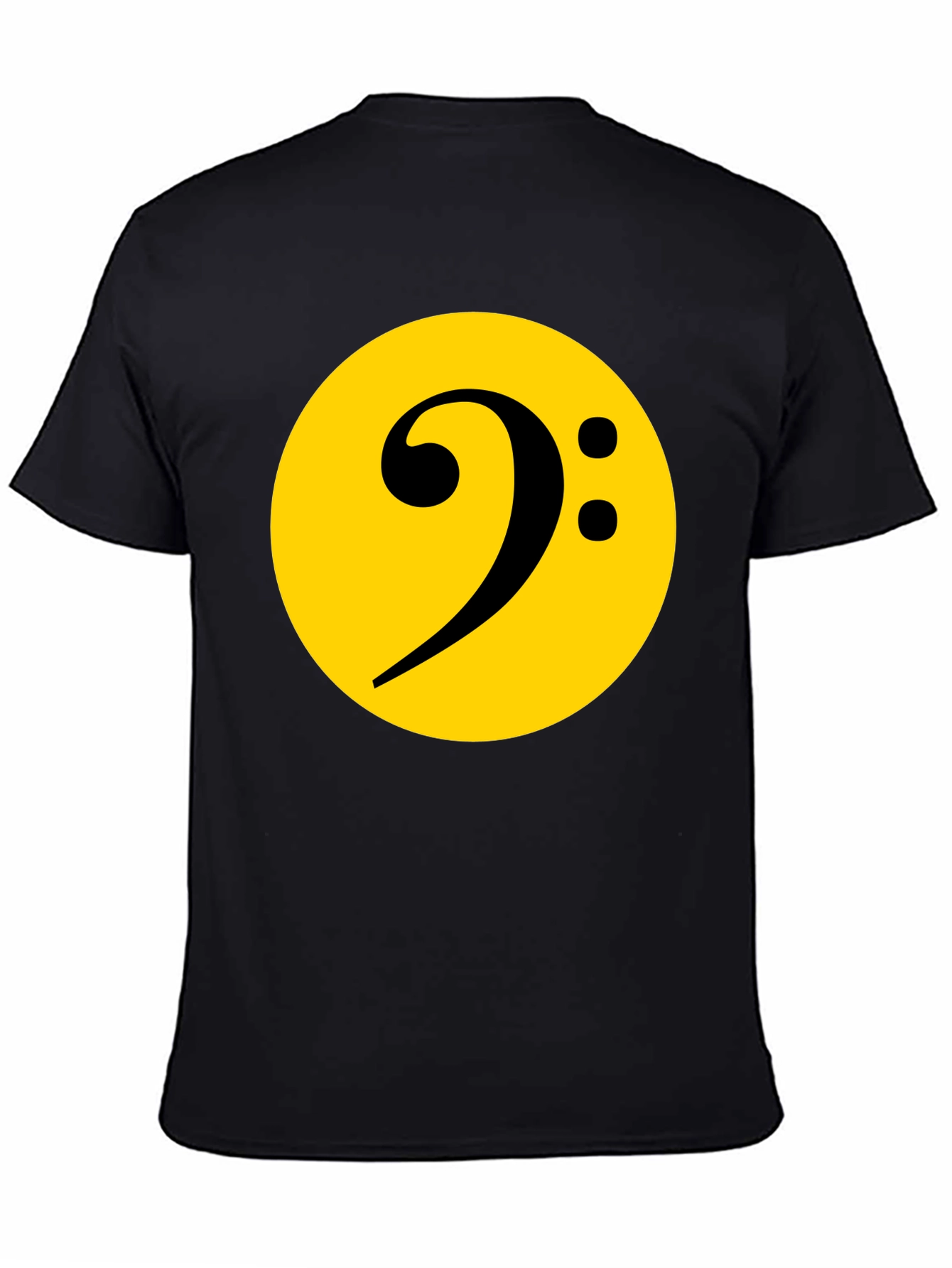 Bass Clef Graphic Tee - Black Cotton Music Shirt