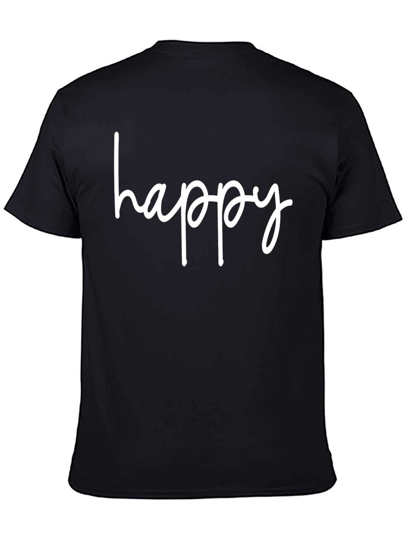 Happy Graphic Tee - Casual Comfort Black T-Shirt