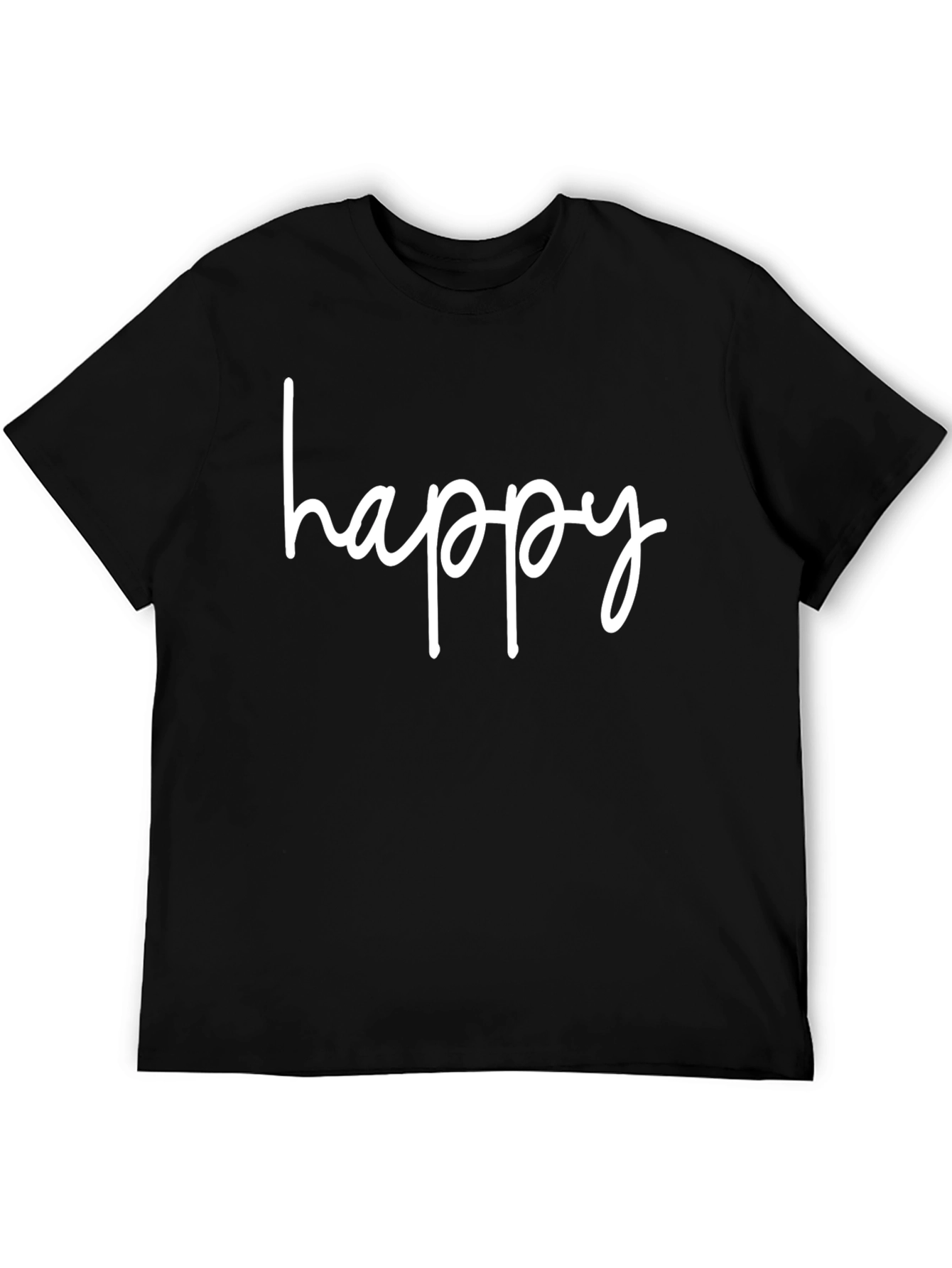 Happy Graphic Tee - Casual Comfort Black T-Shirt