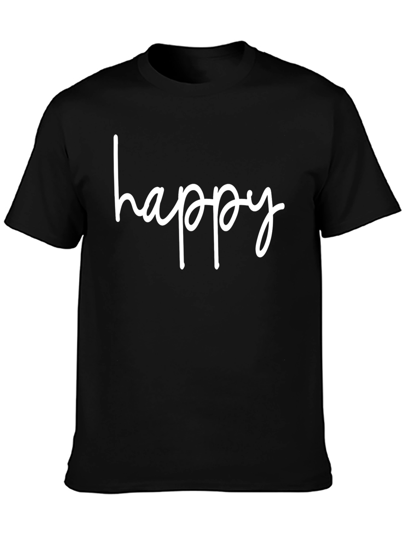 Happy Graphic Tee - Casual Comfort Black T-Shirt