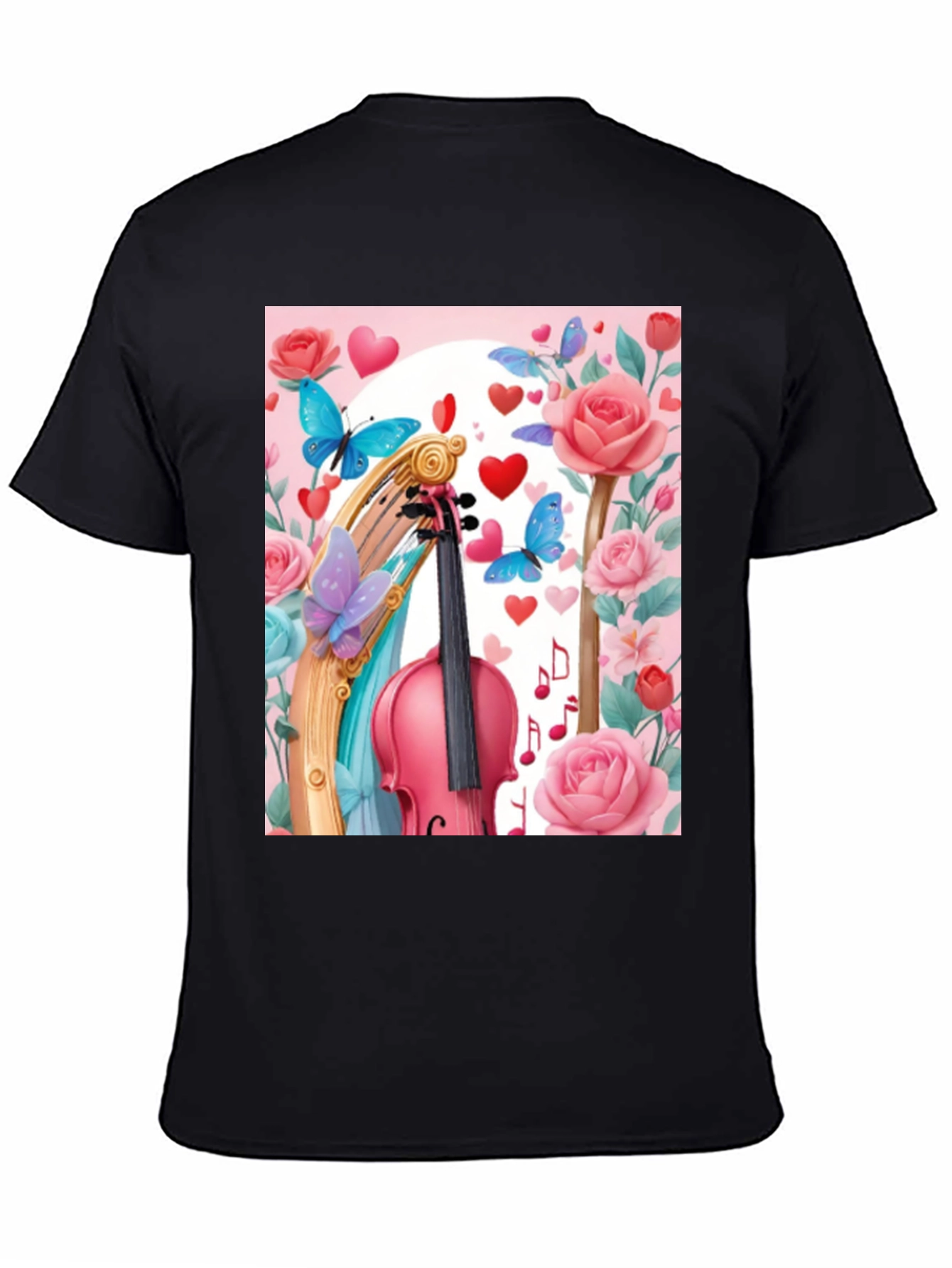 Floral Violin Graphic Tee