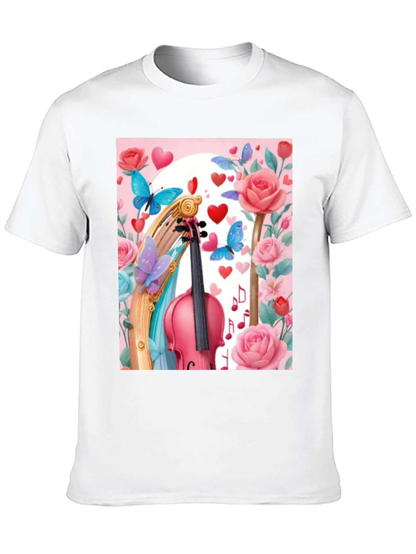 Floral Violin Graphic Tee