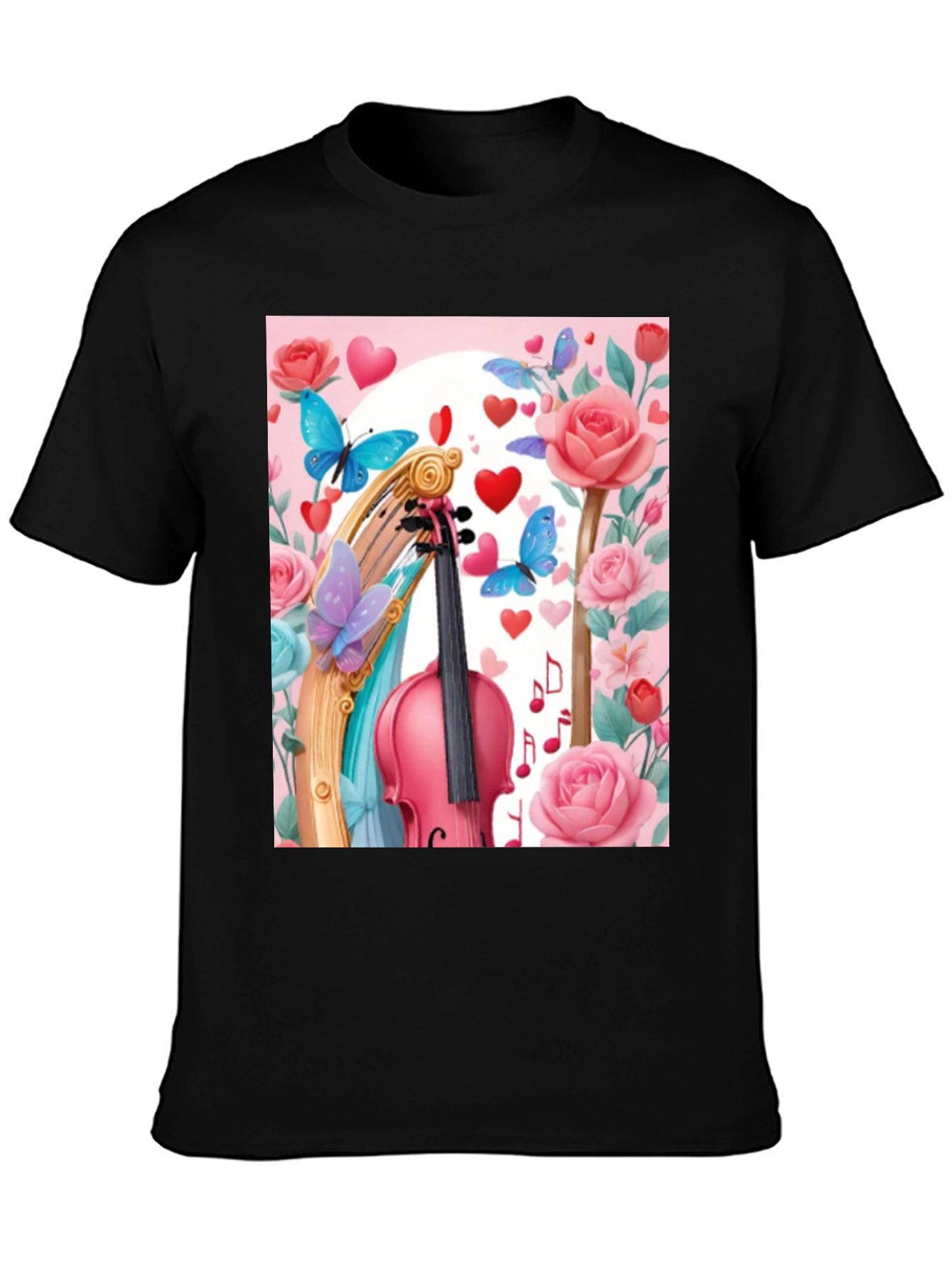Floral Violin Graphic Tee