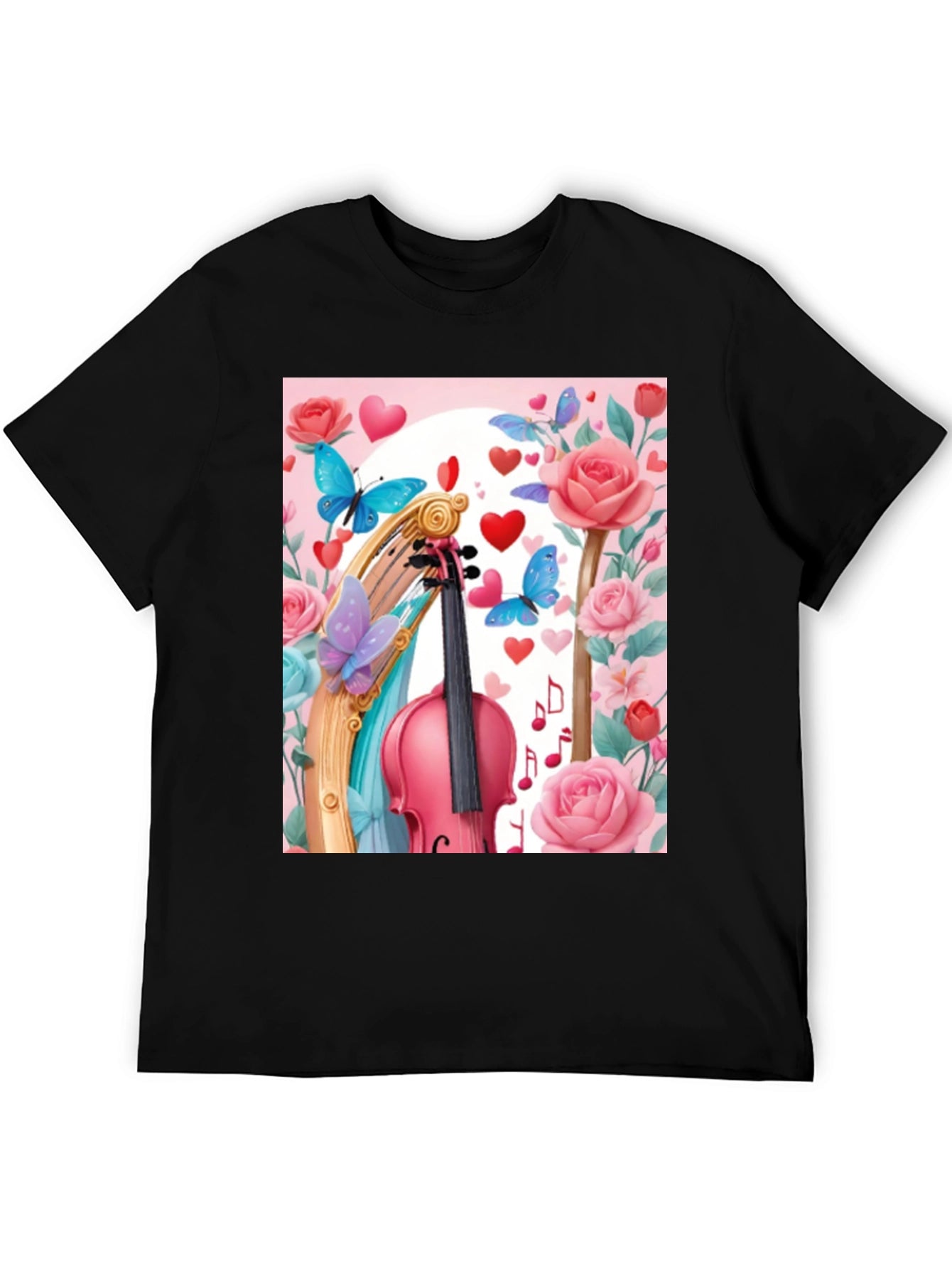 Floral Violin Graphic Tee