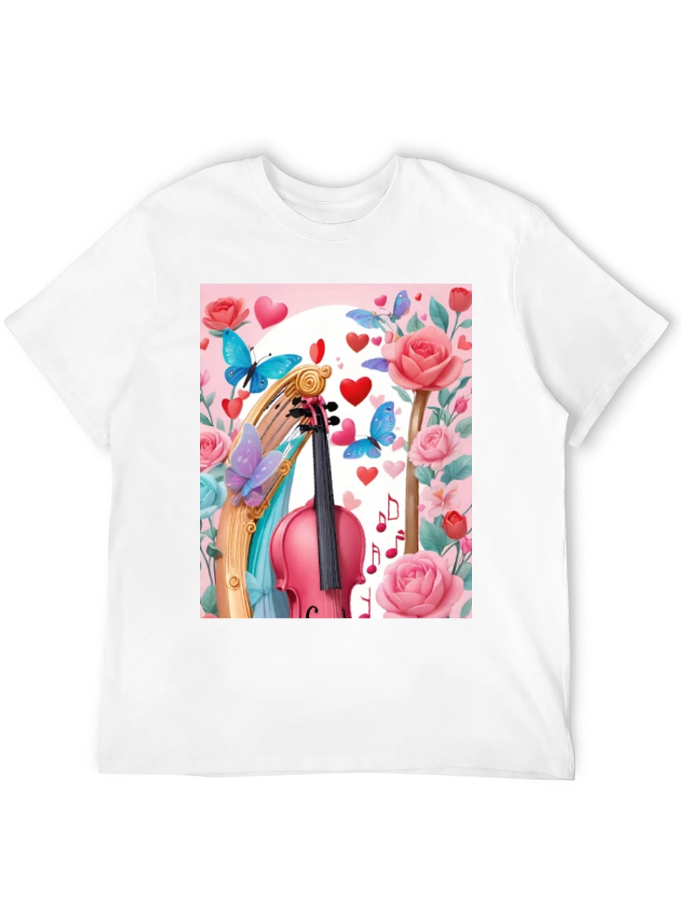 Floral Violin Graphic Tee