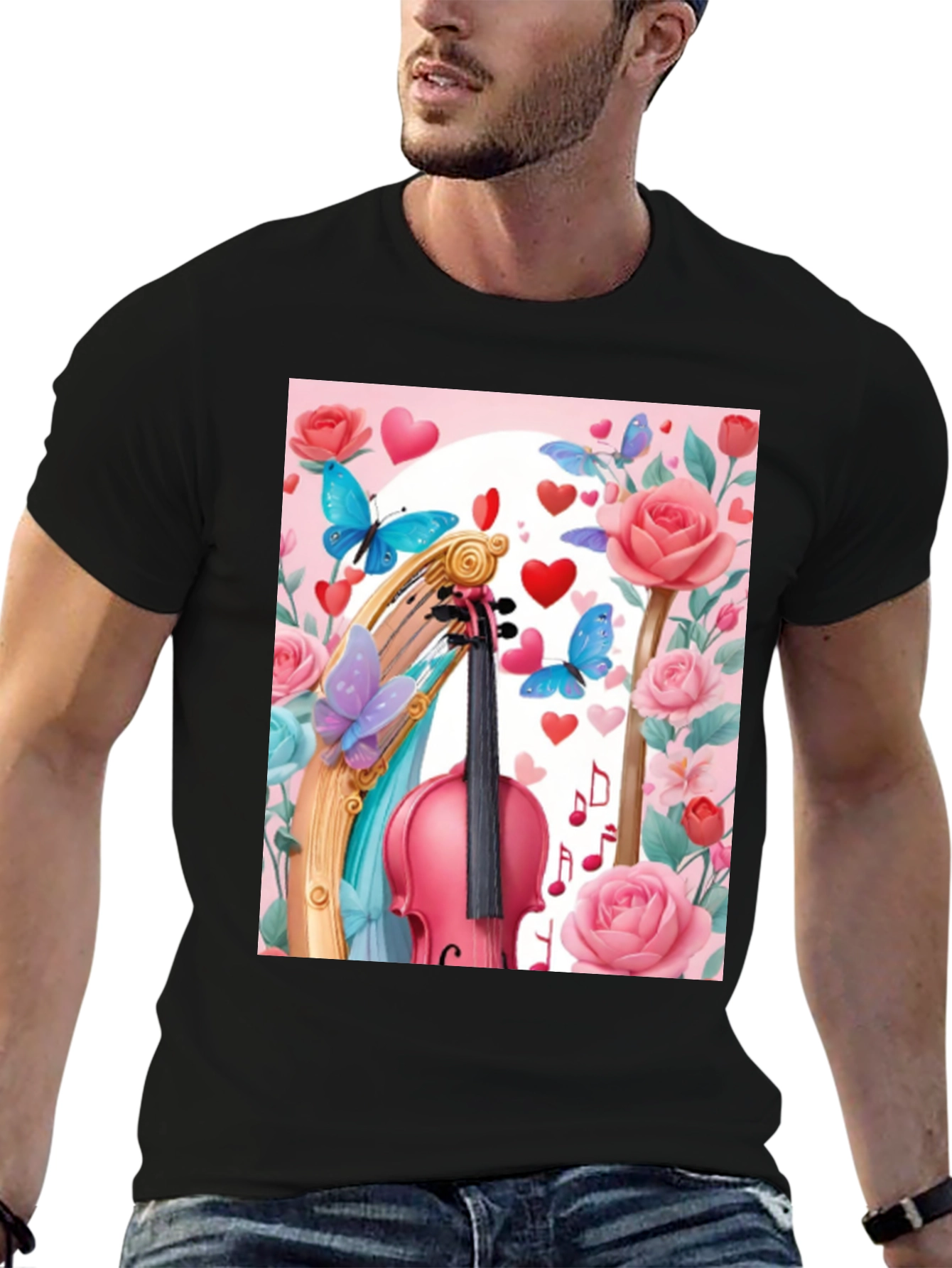 Floral Violin Graphic Tee