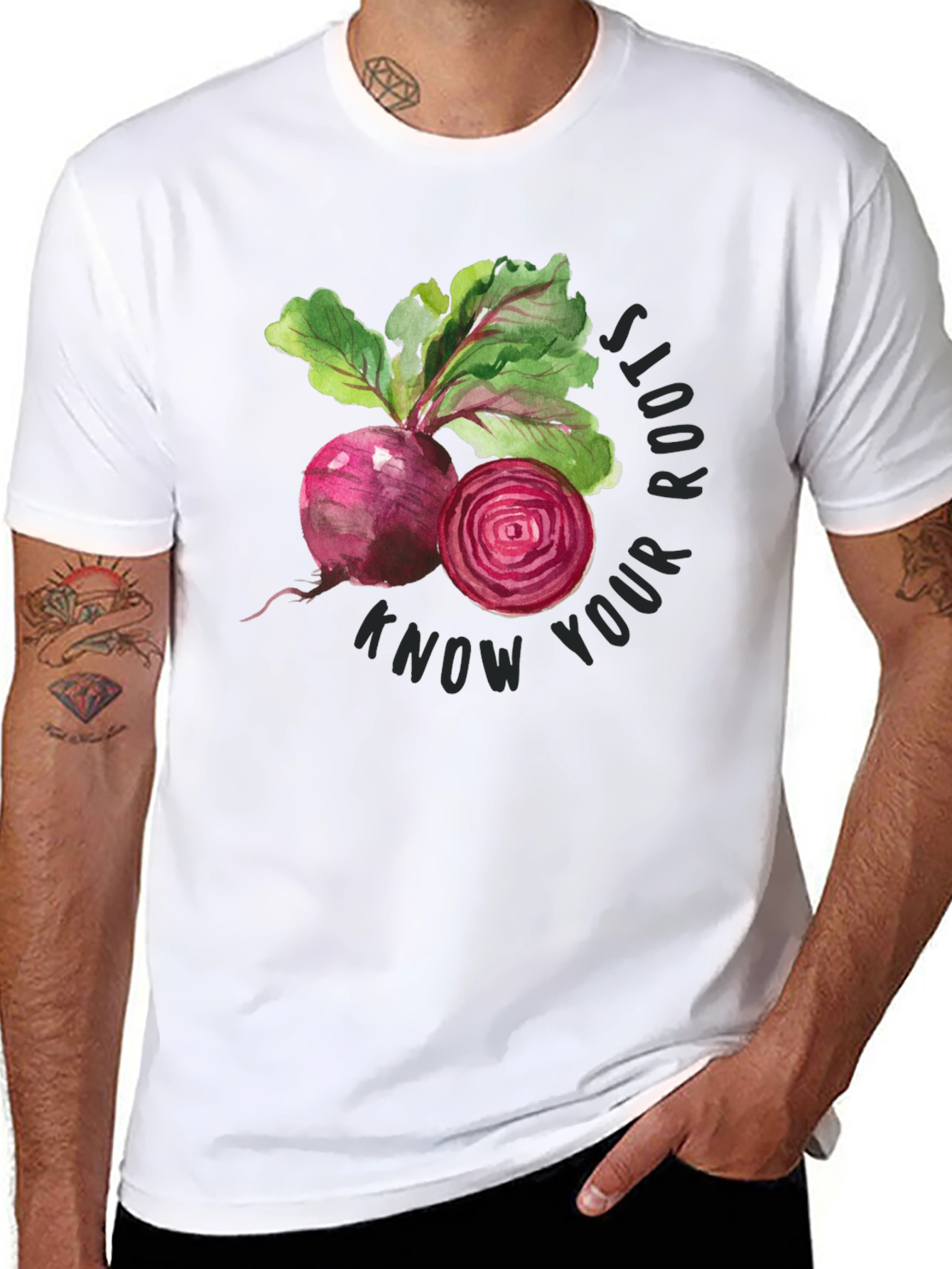 Know Your Roots Beetroot Graphic T-Shirt