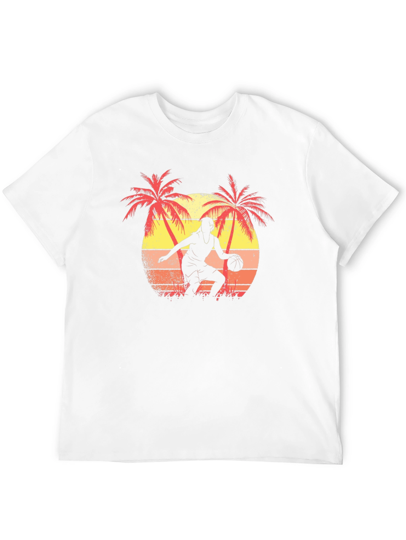 Tropical Sunset Basketball Graphic Tee