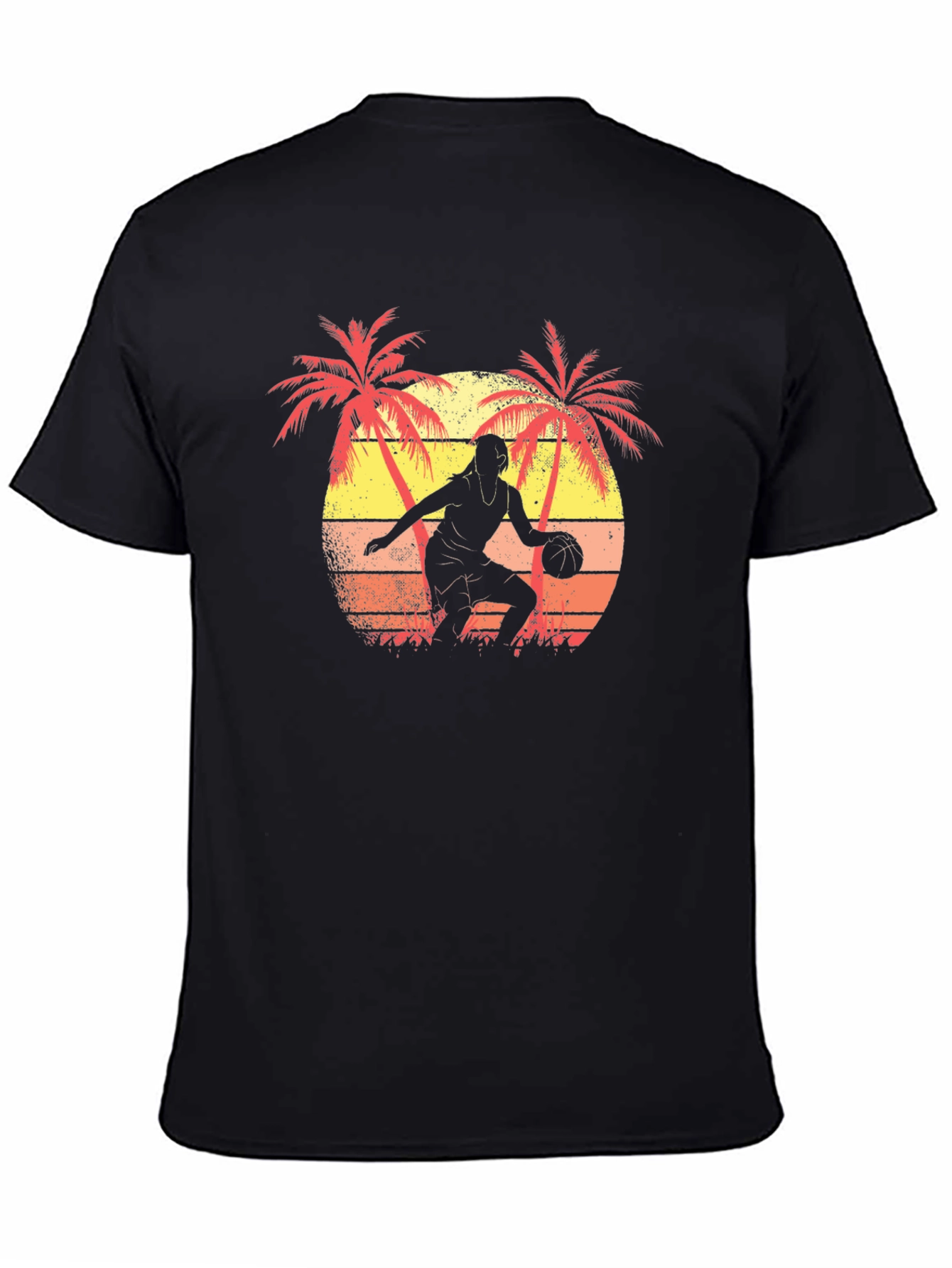 Tropical Sunset Basketball Graphic Tee
