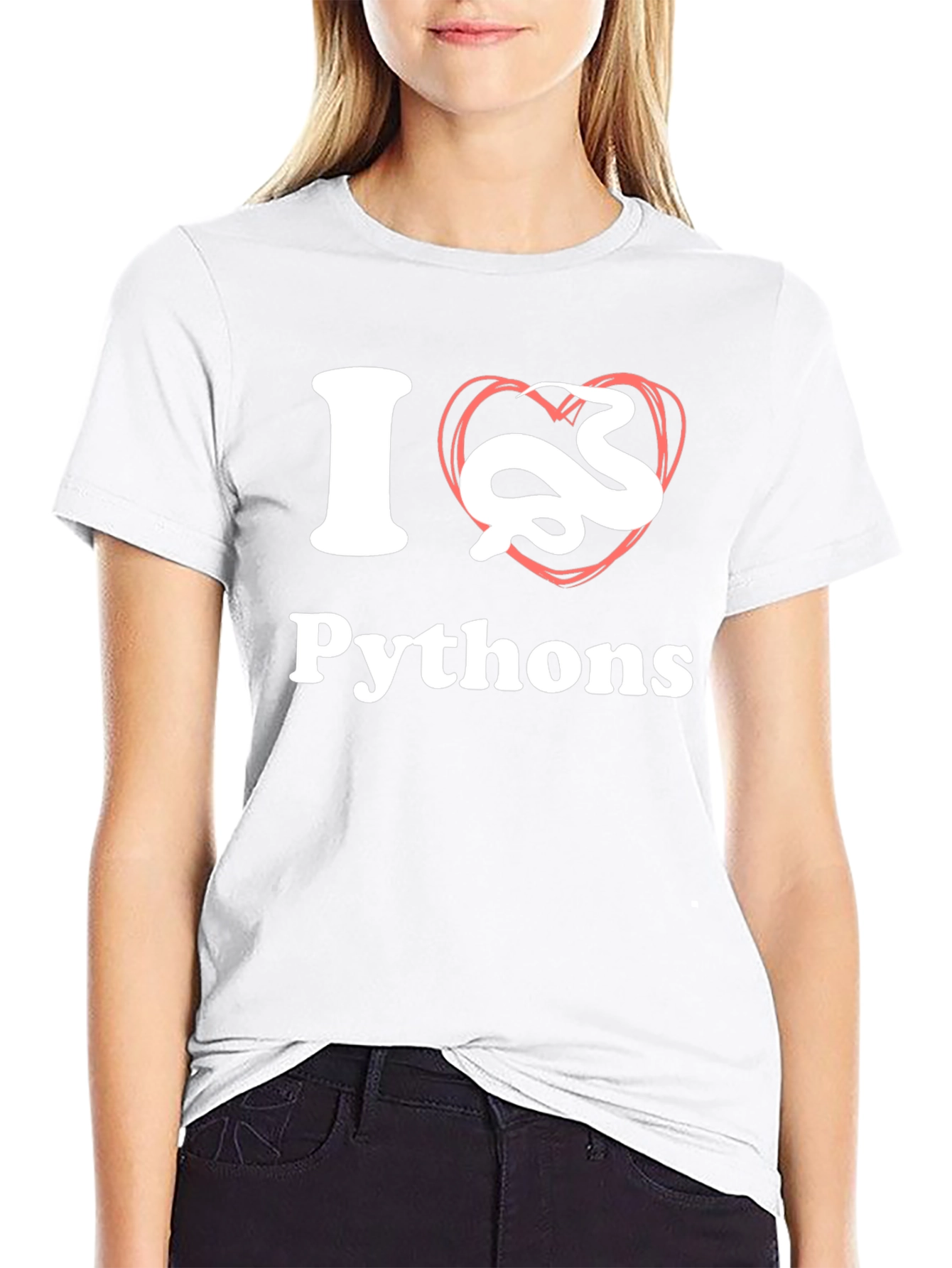 I Heart Pythons Black T-Shirt
