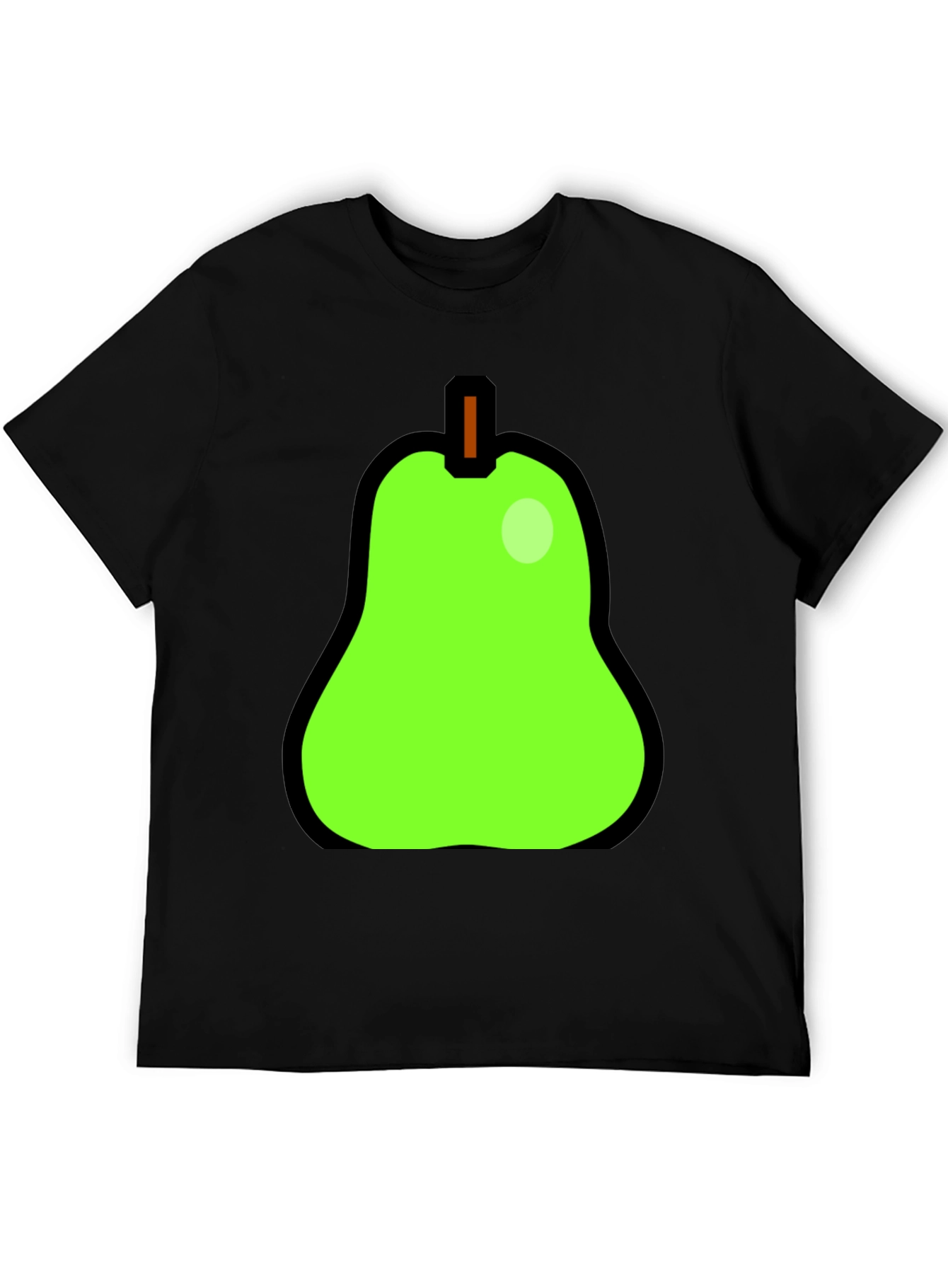 Pear Graphic Tee - Quirky Black Cotton Shirt