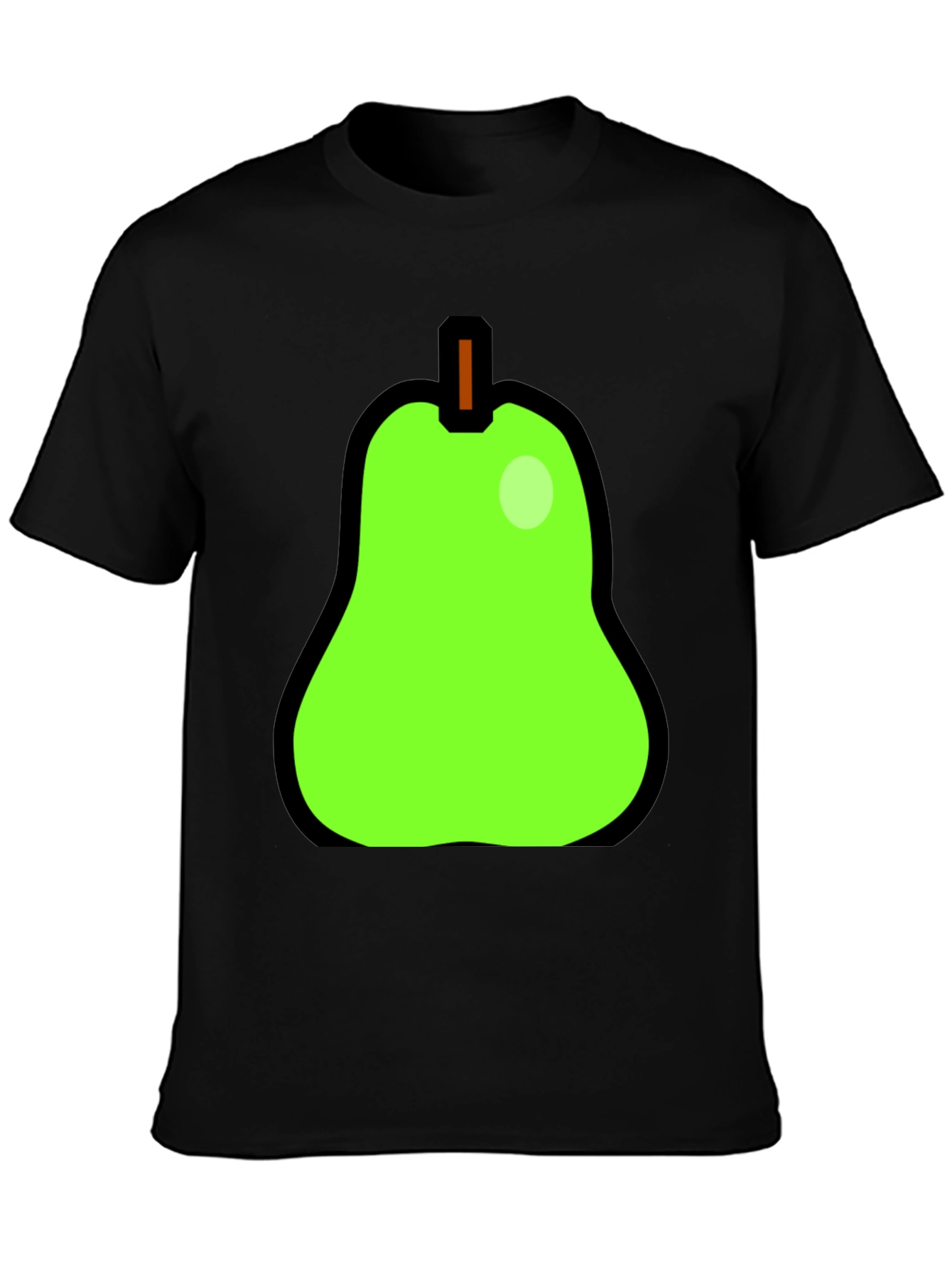 Pear Graphic Tee - Quirky Black Cotton Shirt