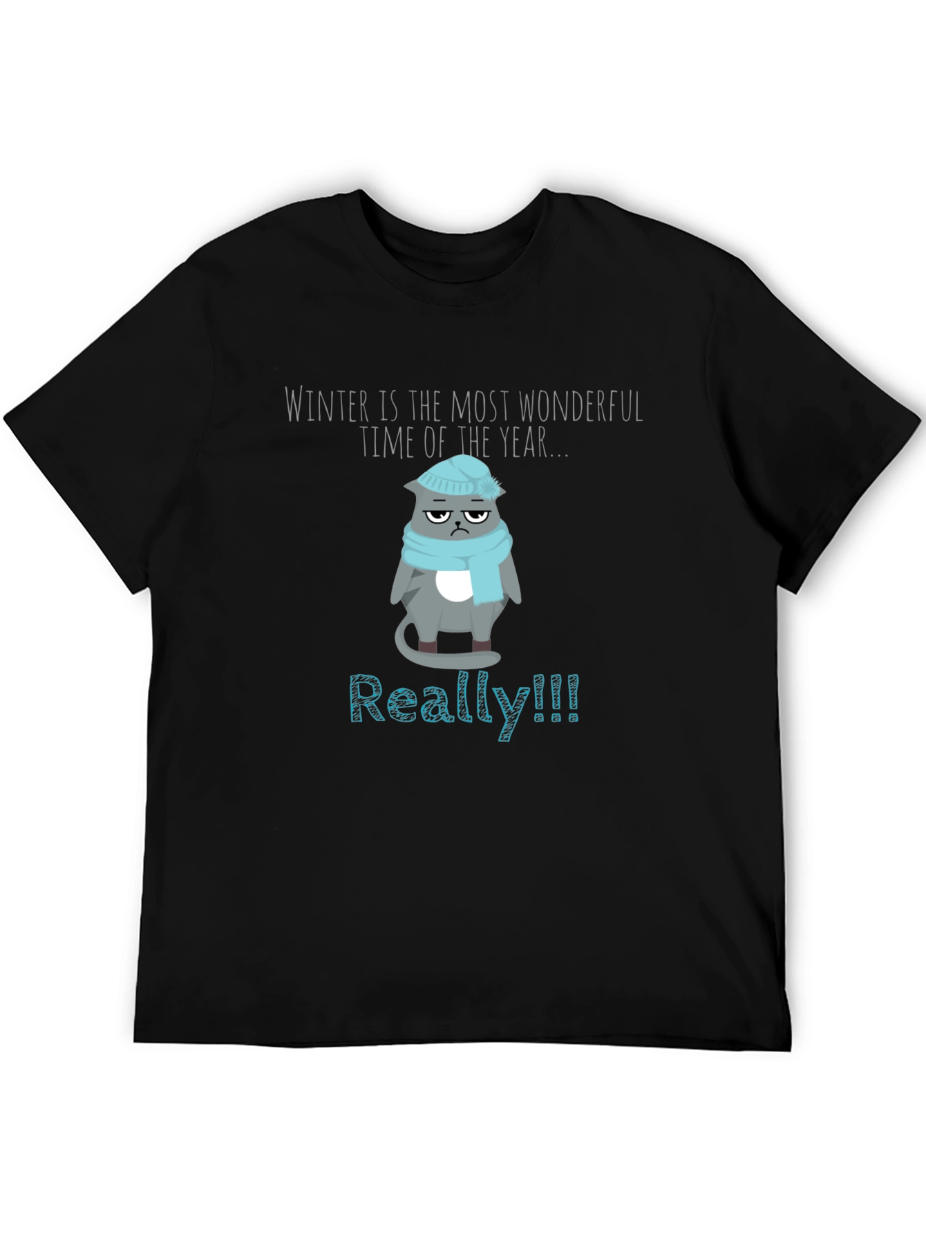 Winter Grumpy Cat T-Shirt - Funny Novelty Tee