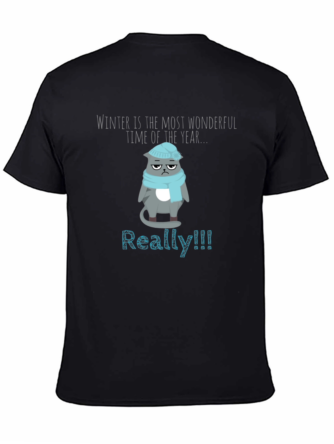 Winter Grumpy Cat T-Shirt - Funny Novelty Tee