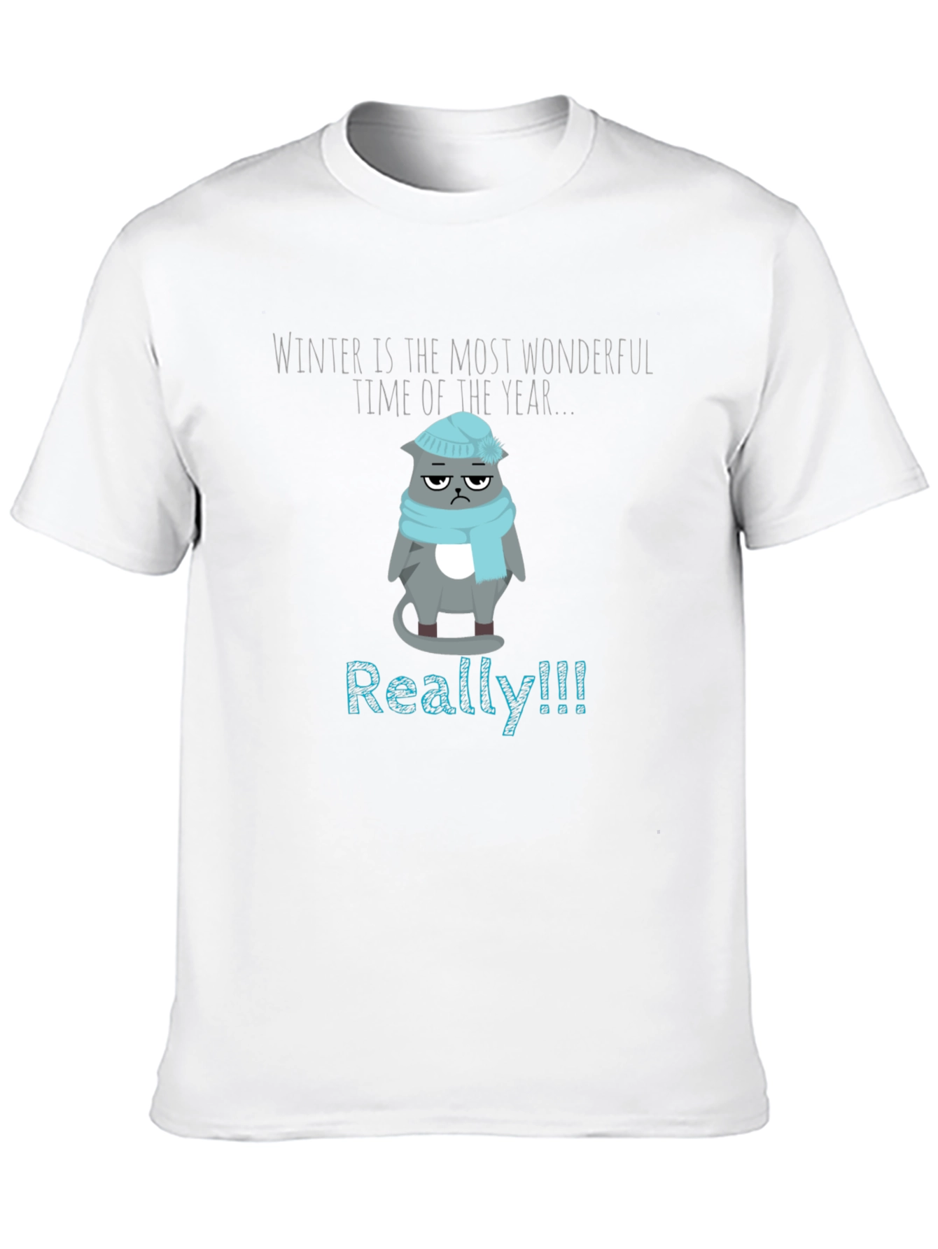Winter Grumpy Cat T-Shirt - Funny Novelty Tee