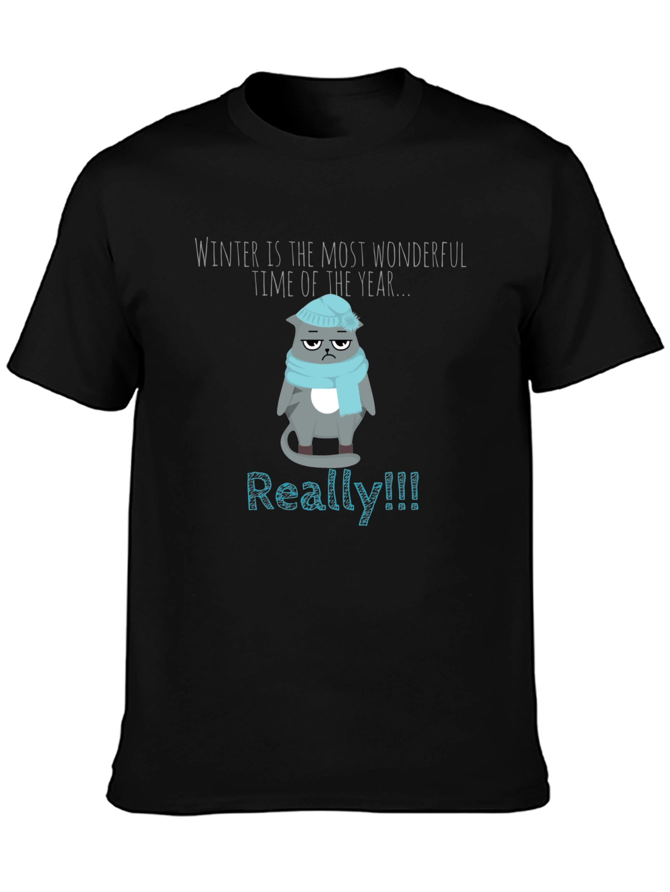 Winter Grumpy Cat T-Shirt - Funny Novelty Tee