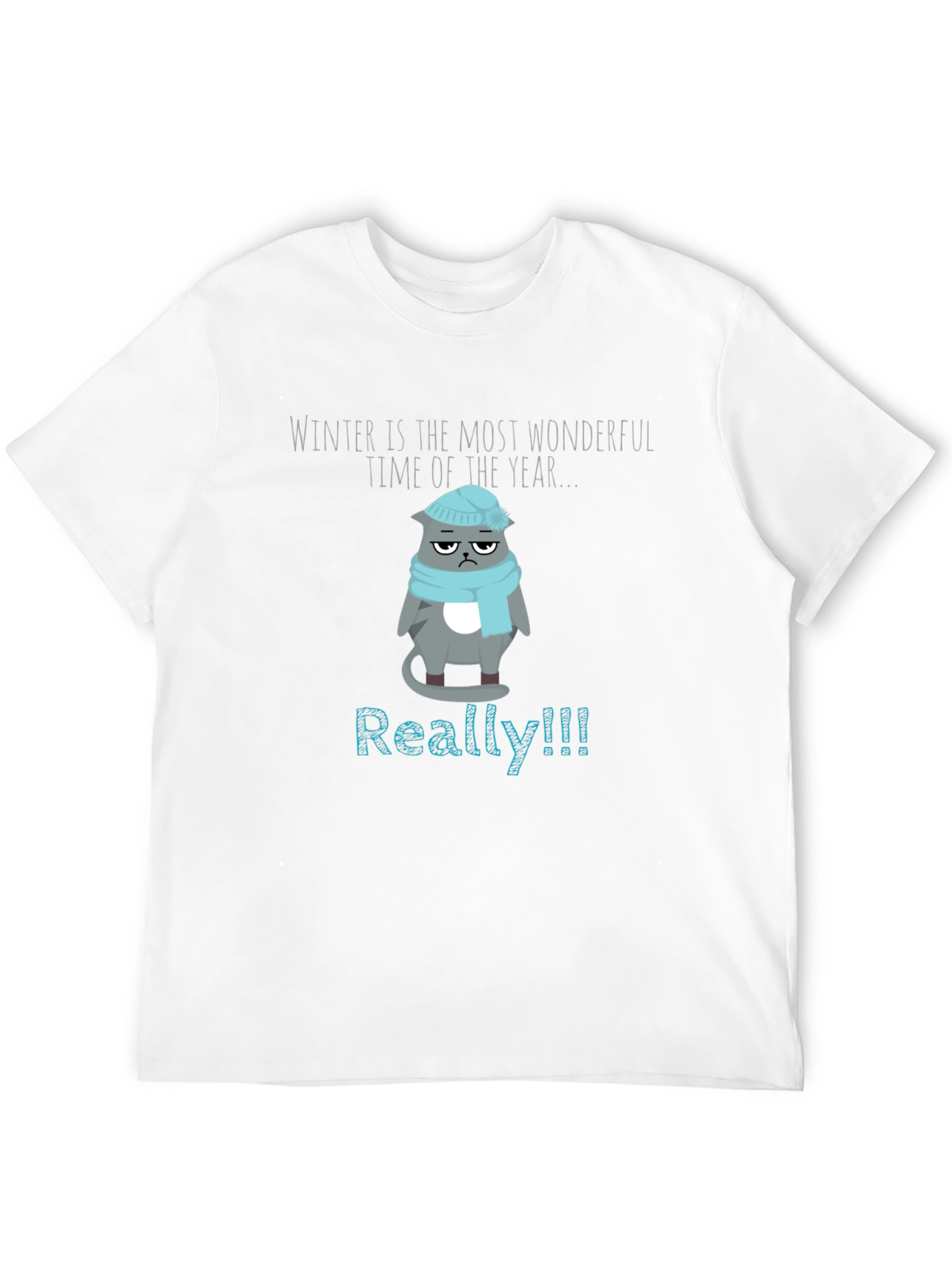 Winter Grumpy Cat T-Shirt - Funny Novelty Tee