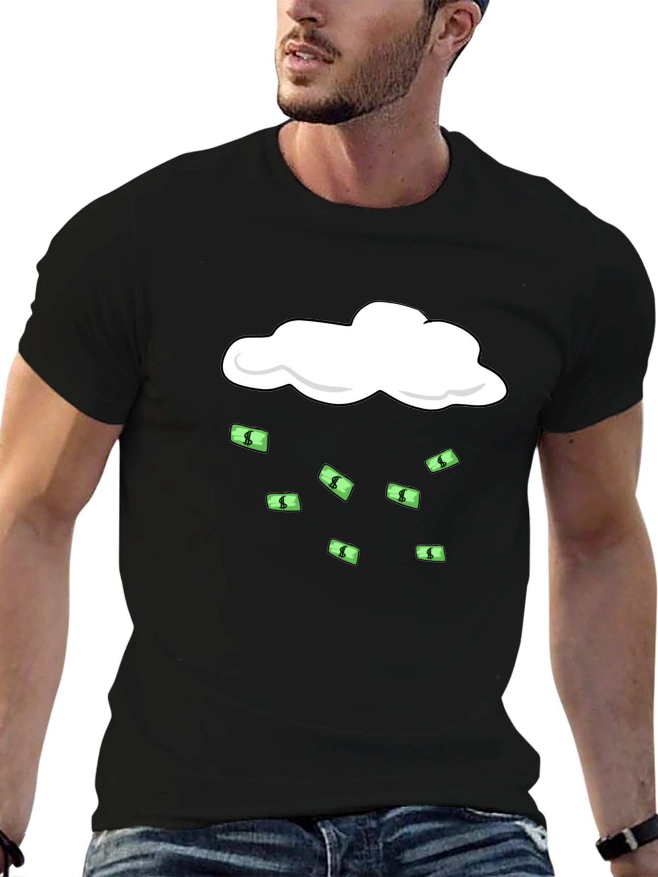 Money Rain T-Shirt - Black Graphic Tee