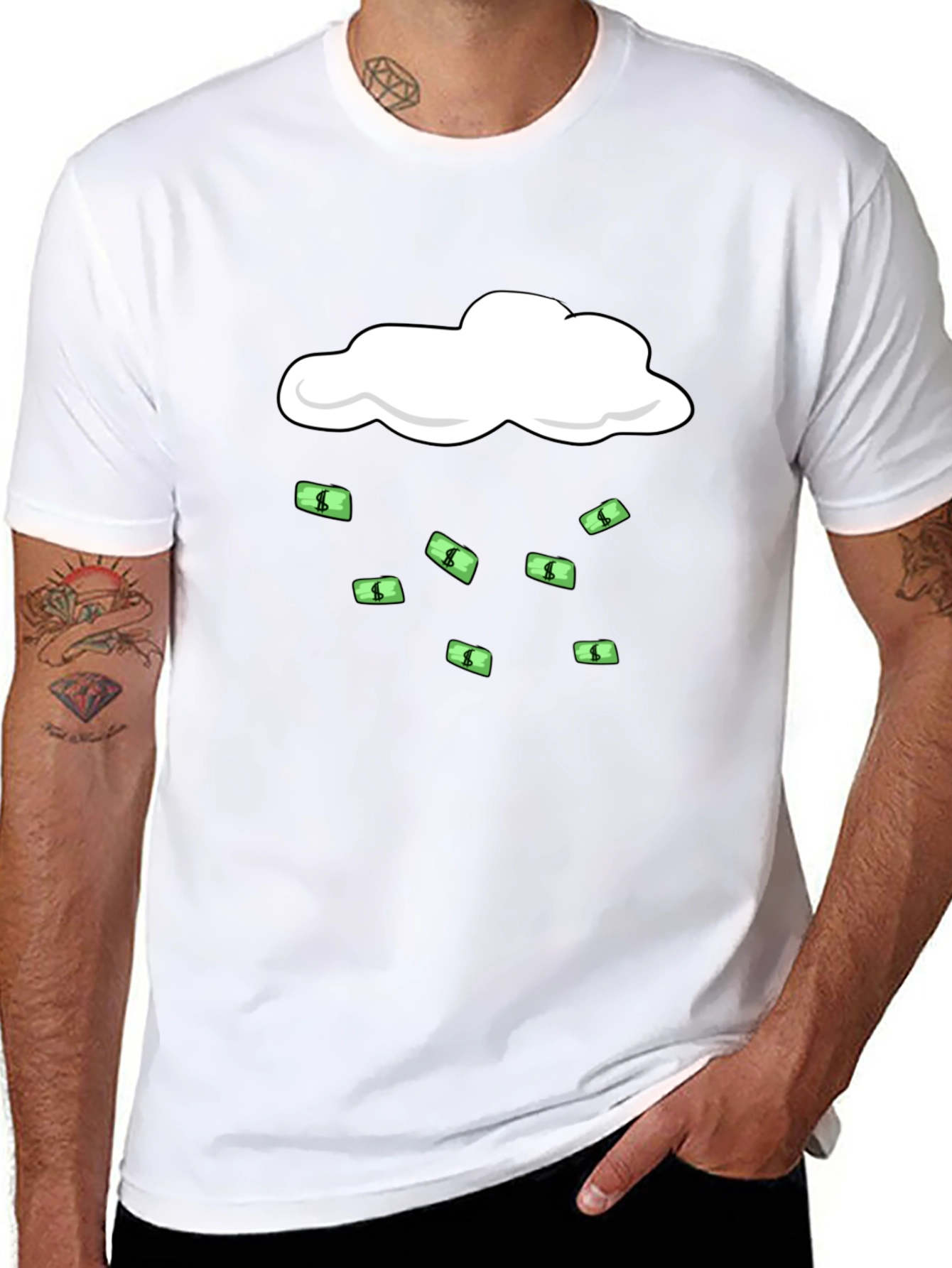 Money Rain T-Shirt - Black Graphic Tee