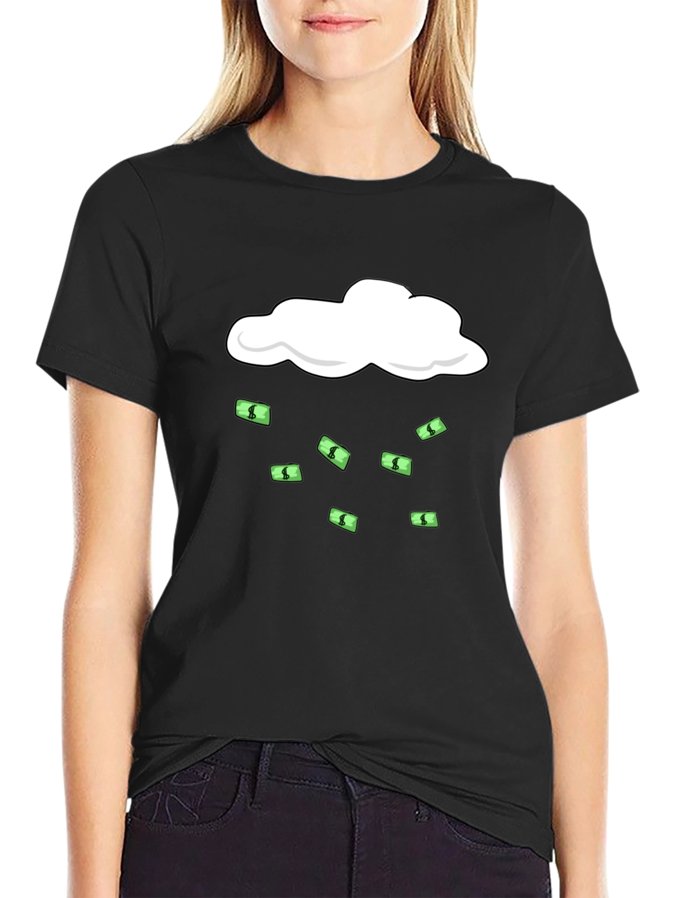 Money Rain T-Shirt - Black Graphic Tee