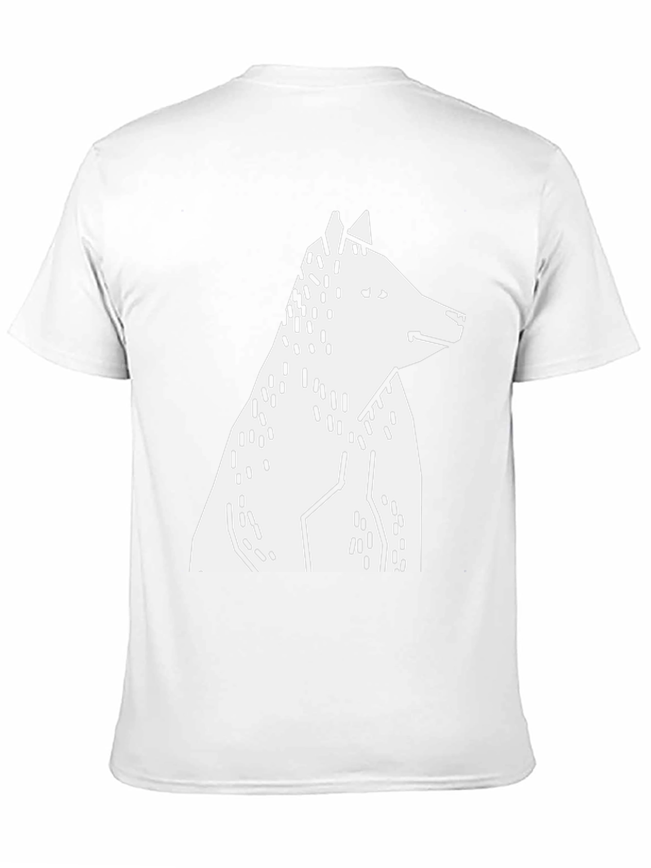 Abstract Geometric Wolf Graphic Tee - Black Cotton T-Shirt