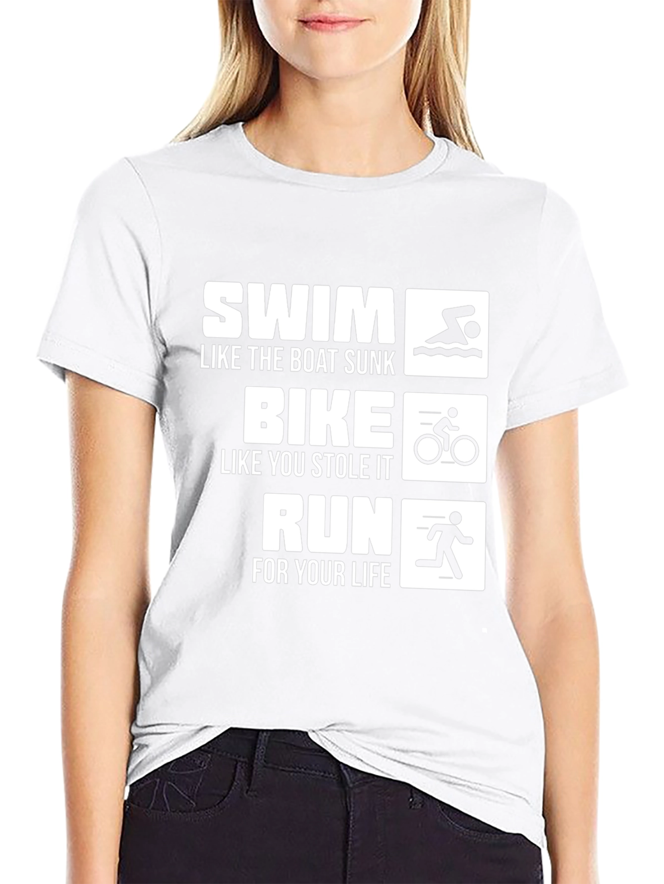 Swim Bike Run Black T-Shirt