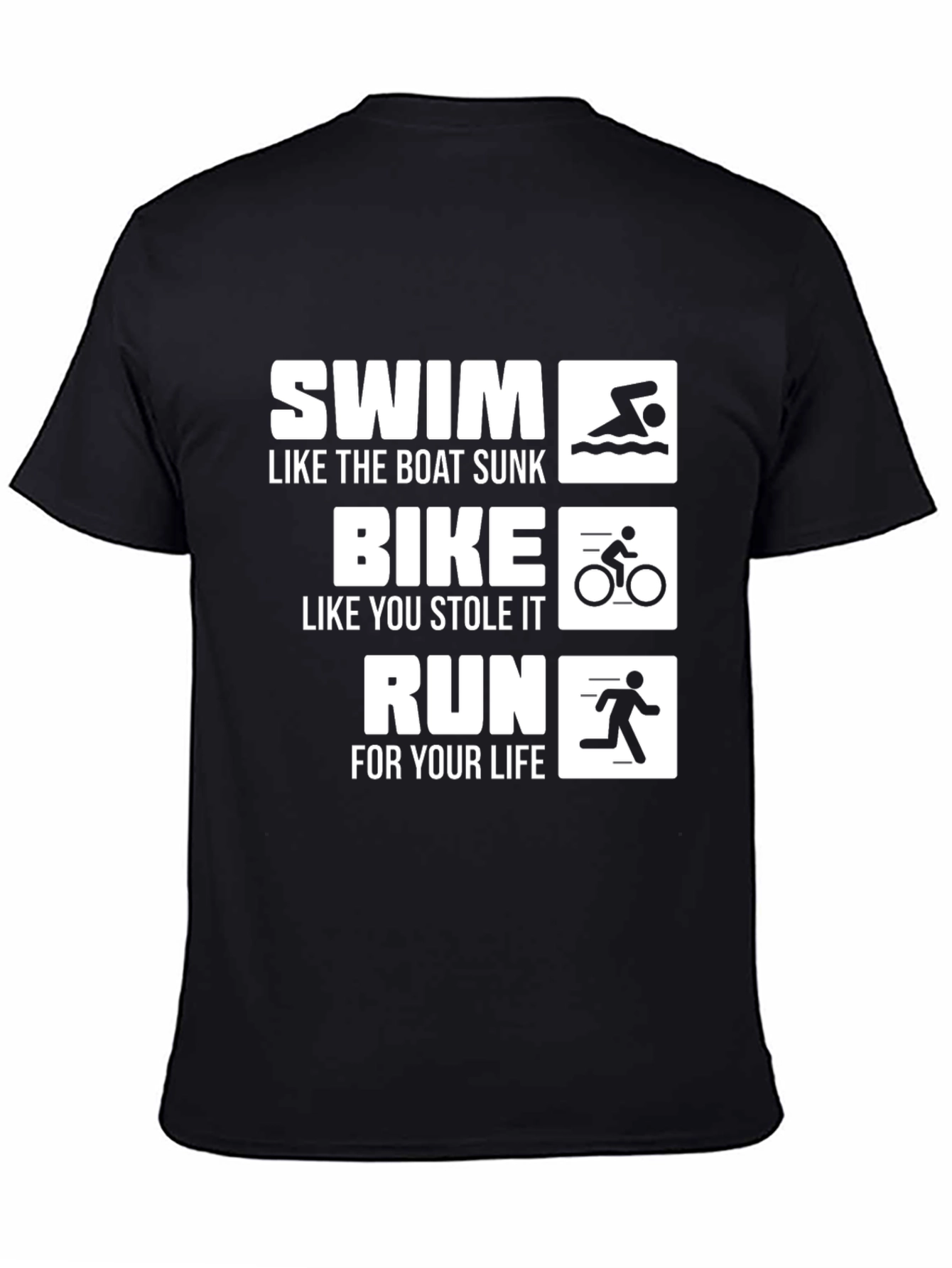 Swim Bike Run Black T-Shirt