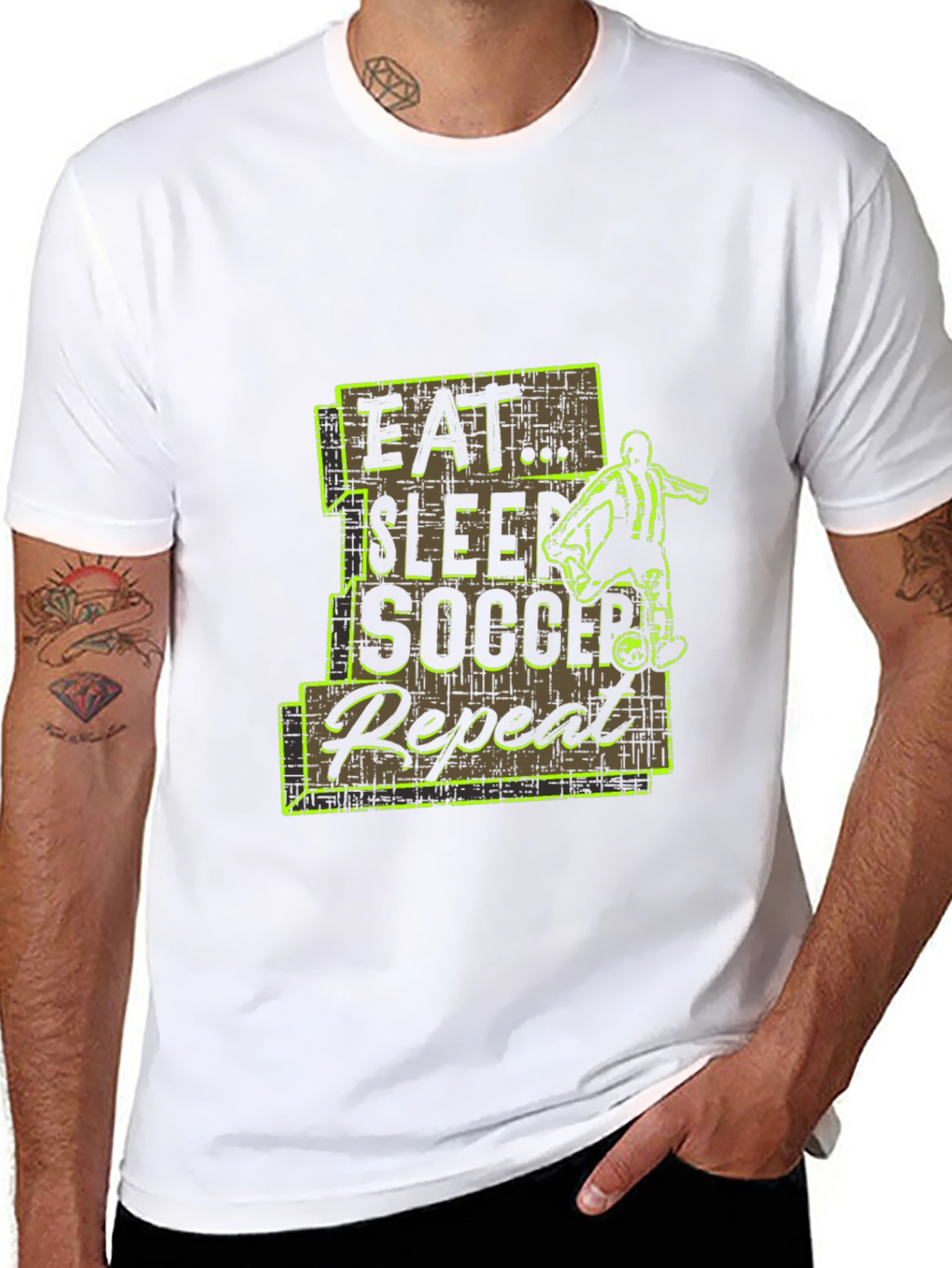 Eat Sleep Soccer Repeat Black T-Shirt