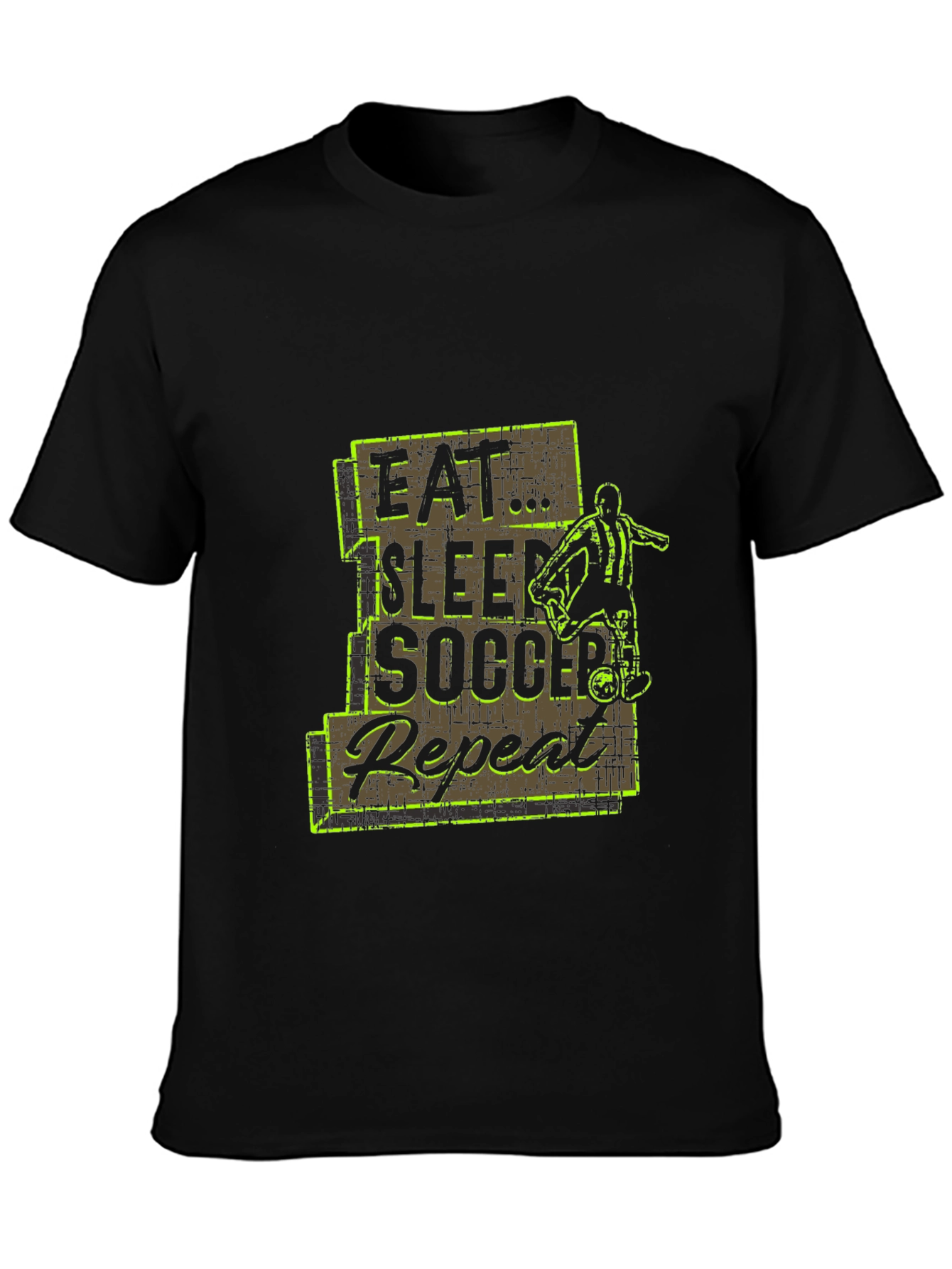 Eat Sleep Soccer Repeat Black T-Shirt