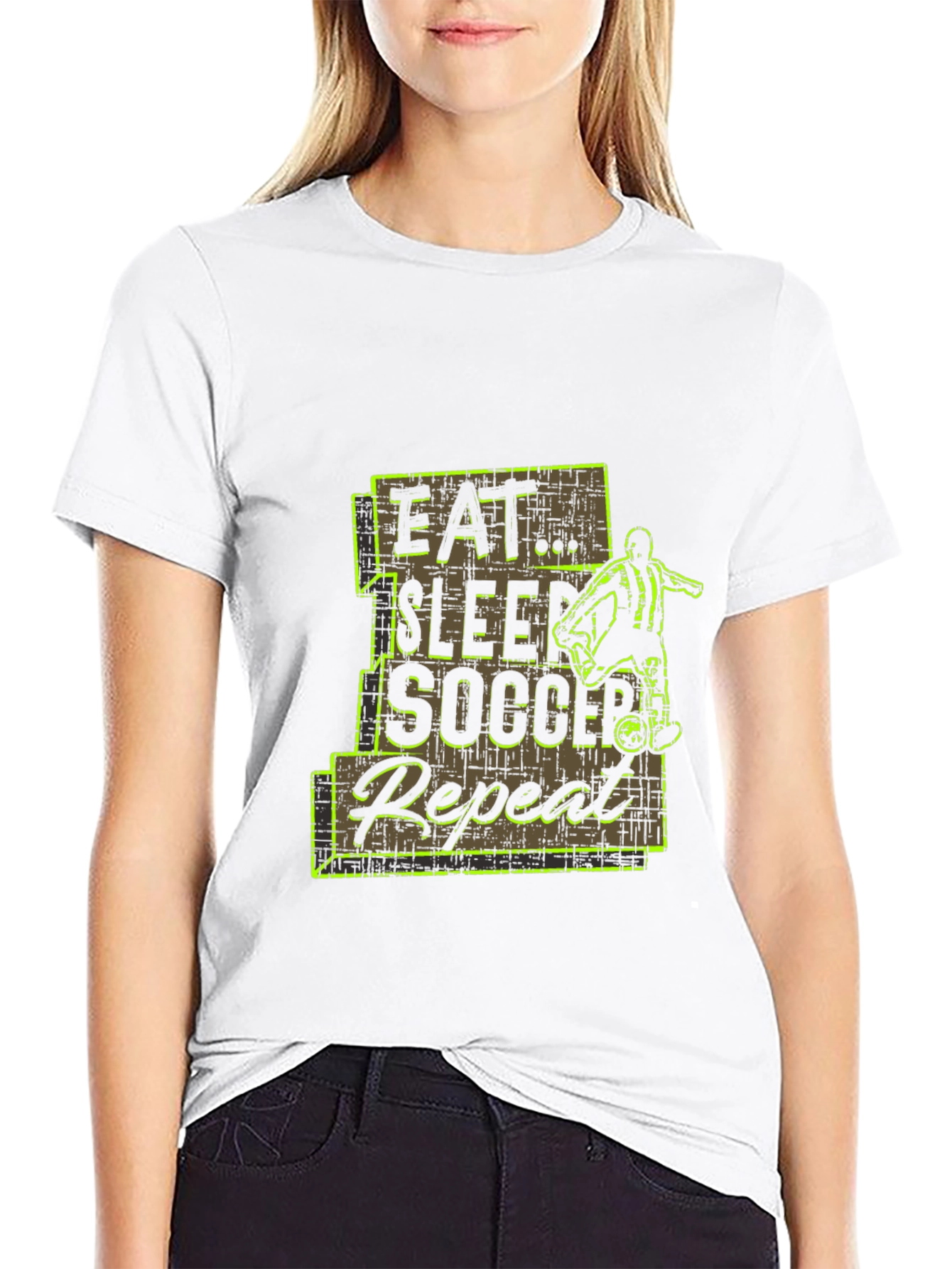 Eat Sleep Soccer Repeat Black T-Shirt