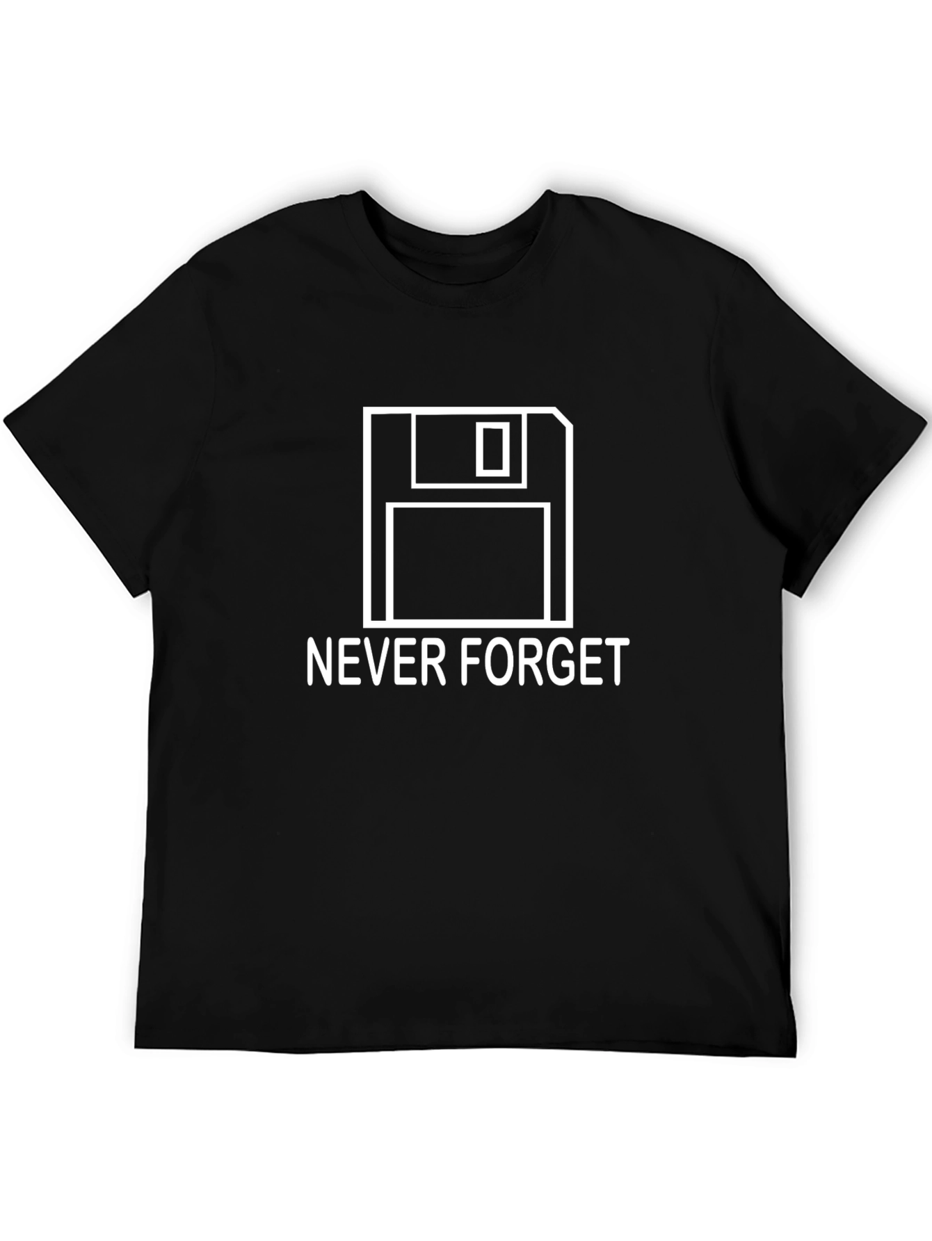 Never Forget Floppy Disk Black T-Shirt