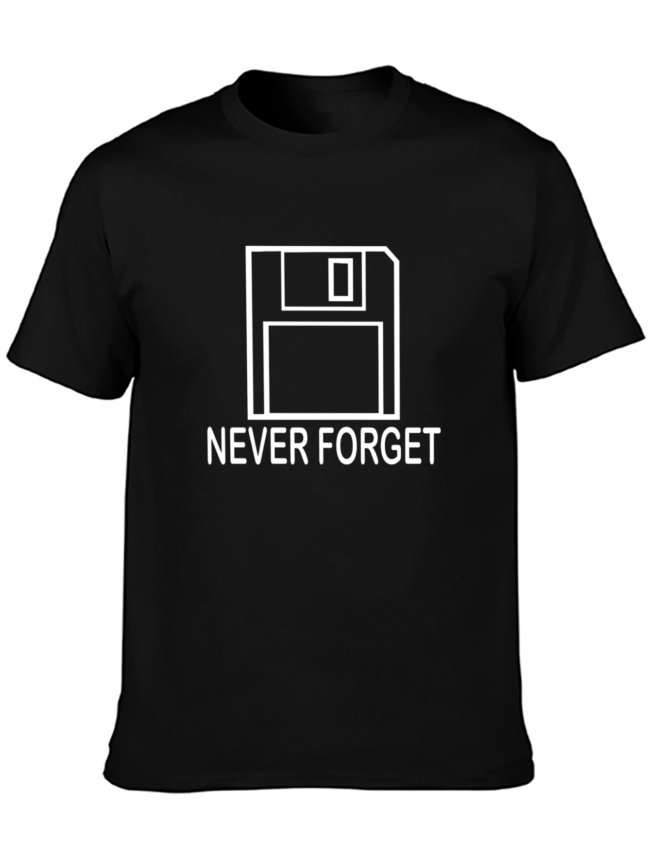 Never Forget Floppy Disk Black T-Shirt