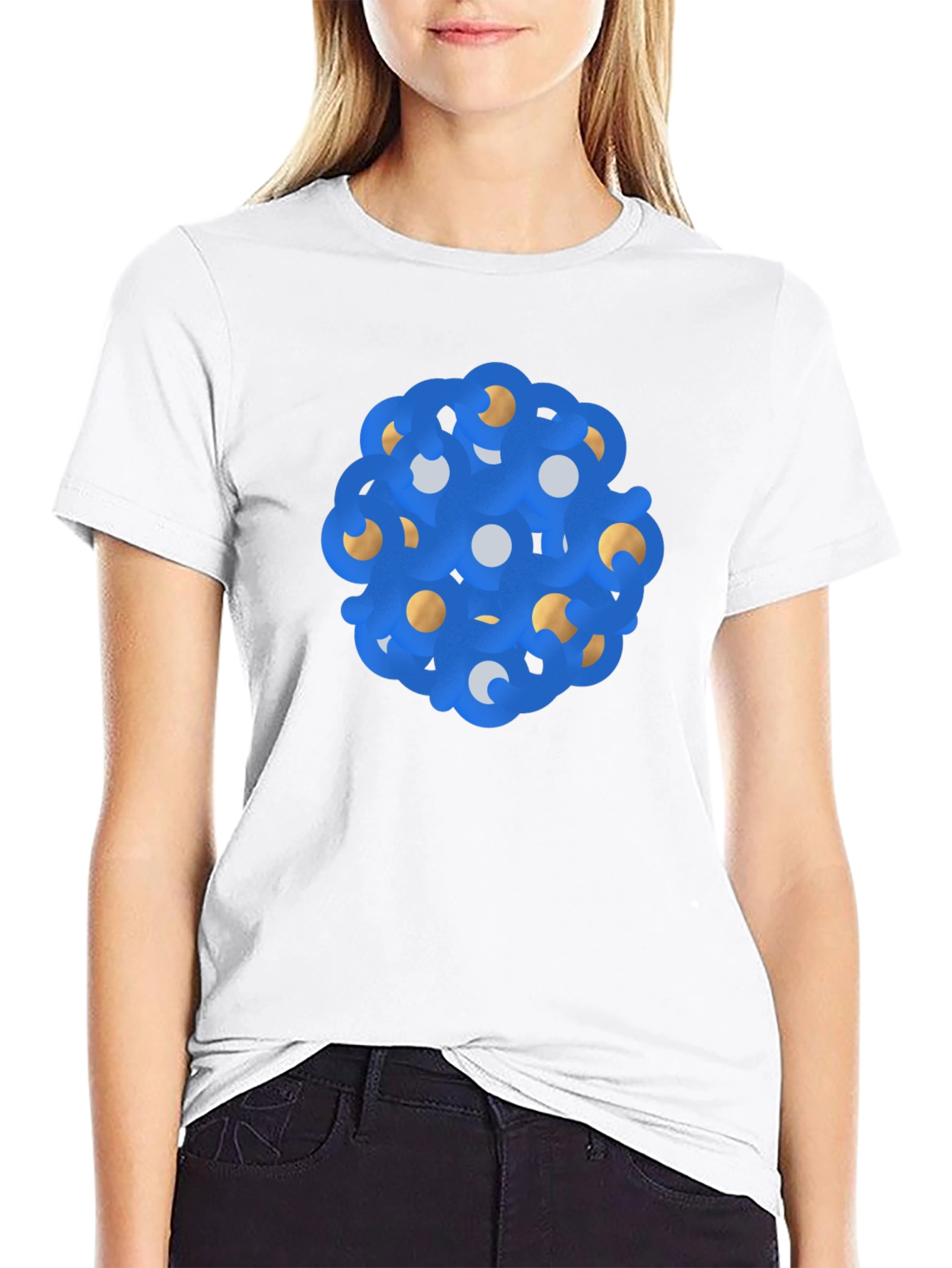 Abstract Sphere Graphic Tee - Stylish Black T-Shirt