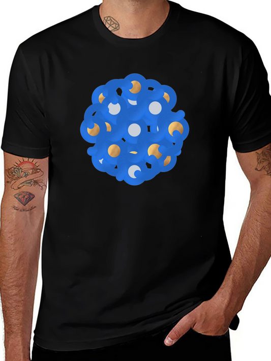 Abstract Sphere Graphic Tee - Stylish Black T-Shirt