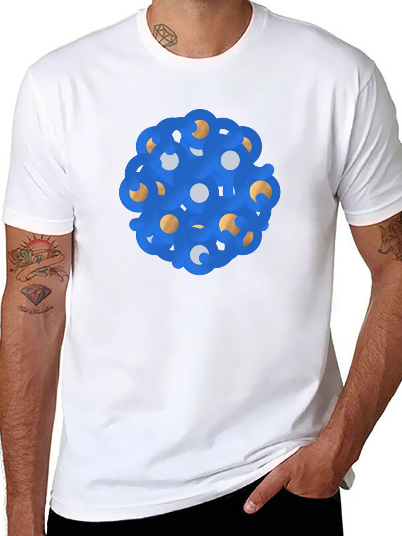 Abstract Sphere Graphic Tee - Stylish Black T-Shirt