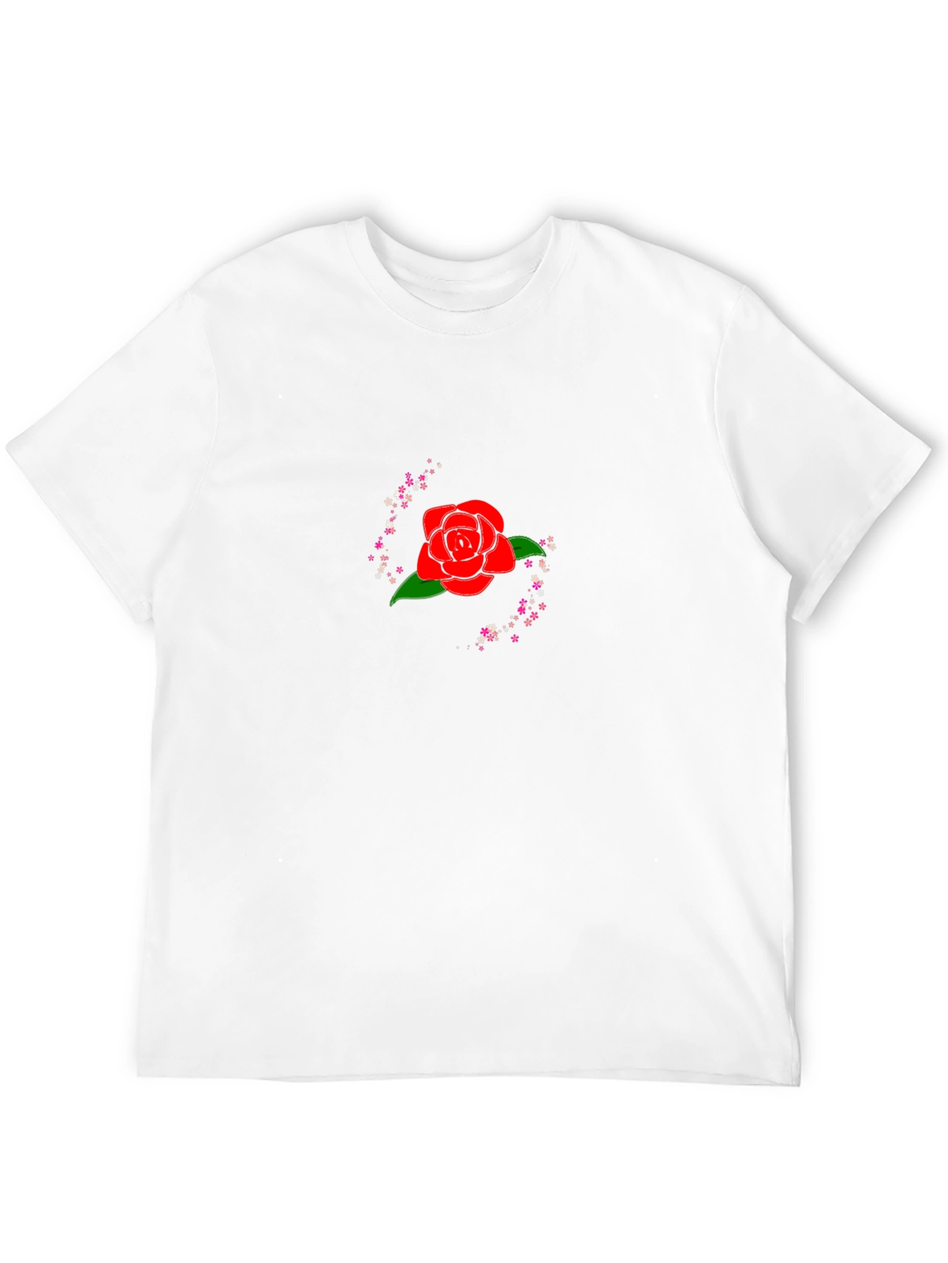Rose Graphic Black Tee - Stylish Casual Wear