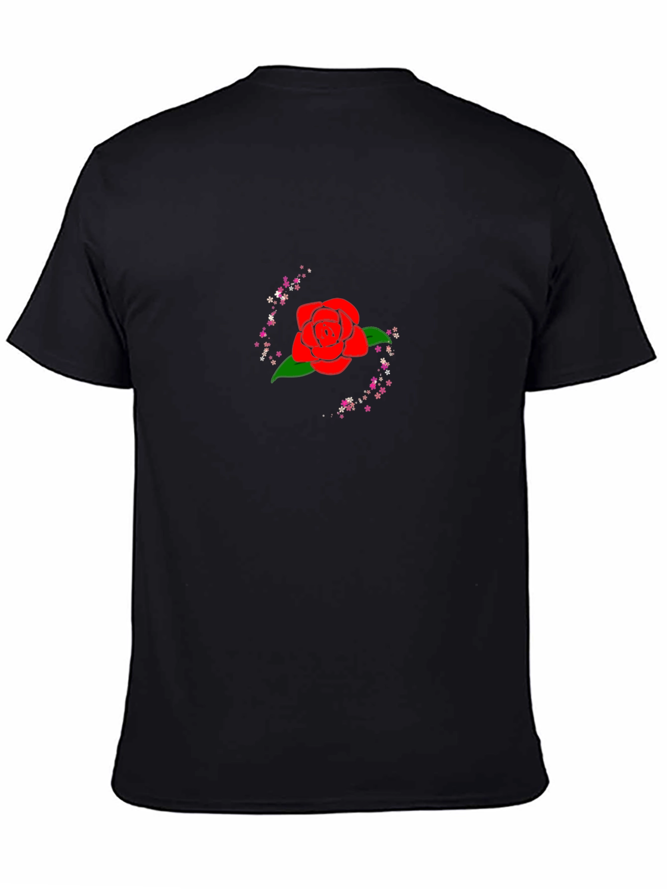 Rose Graphic Black Tee - Stylish Casual Wear
