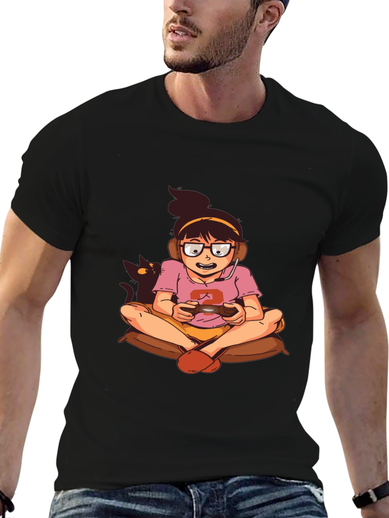 Gamer Girl T-Shirt - Black Cotton Graphic Tee