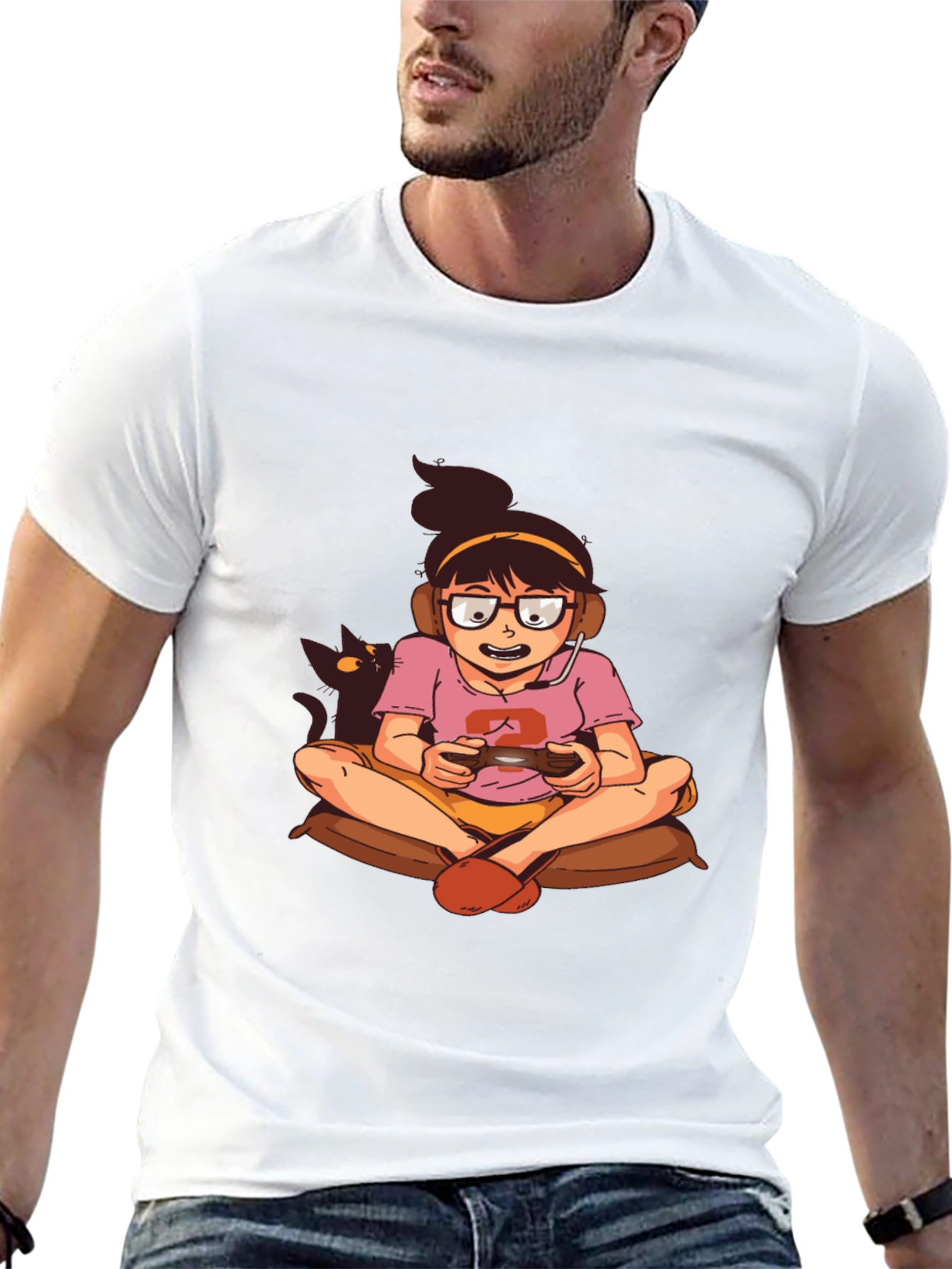 Gamer Girl T-Shirt - Black Cotton Graphic Tee